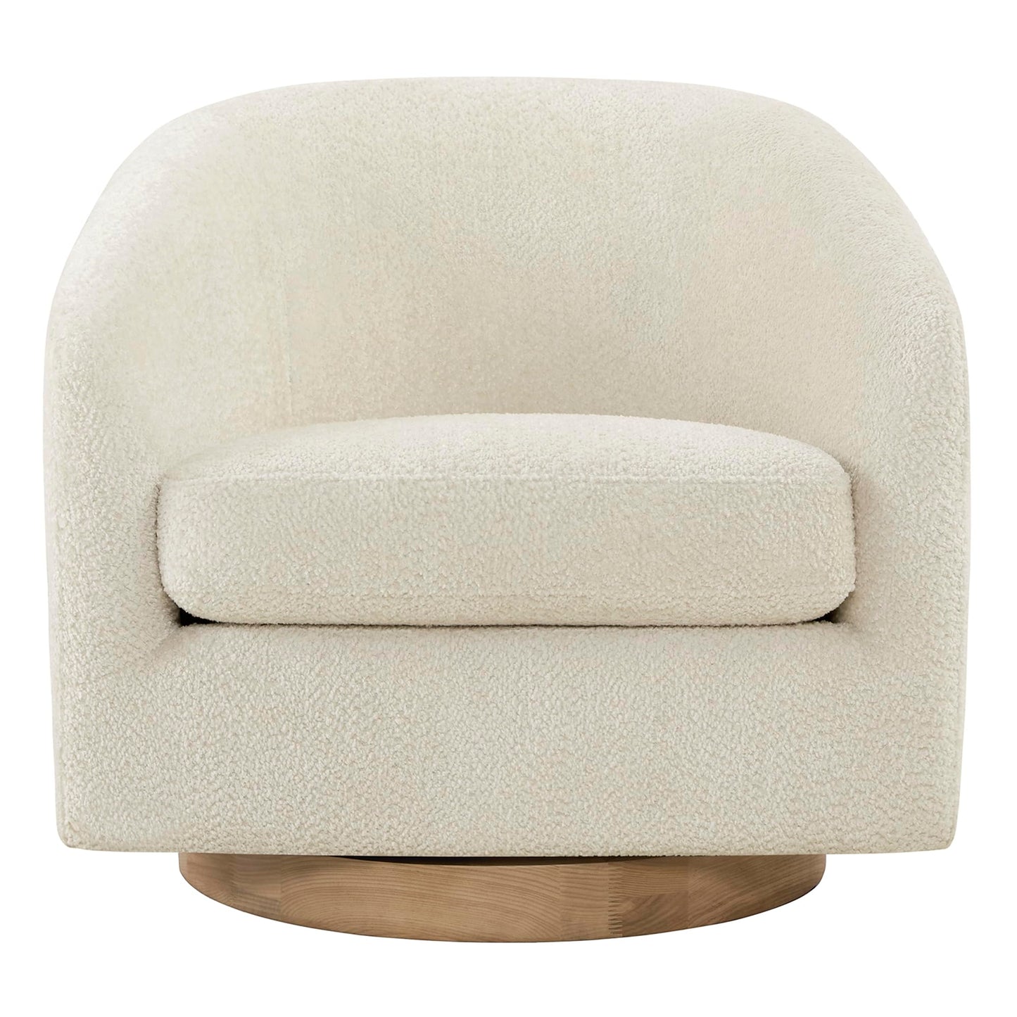 CHITA Swivel Accent Chair Set of 2, Fully Assembled Fabric Barrel Armchair with FSC Certified Upholstered for Living Room, Bedroom and Office, Flax Beige