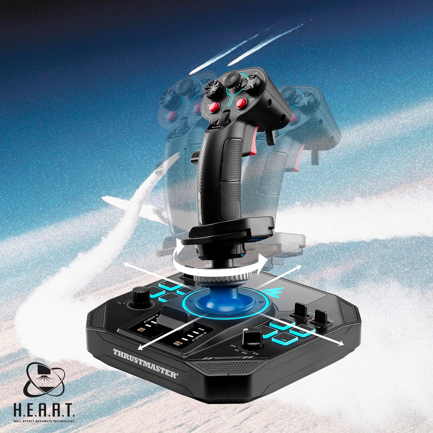 Thrustmaster Sol-R2 HOSAS Dual Space Combat Flight Joystick Set - PC | 88 programable actions buttons, 2 detachable grips, 2 throttles, zero drift, interchangeable rests, backlit sci-fi design