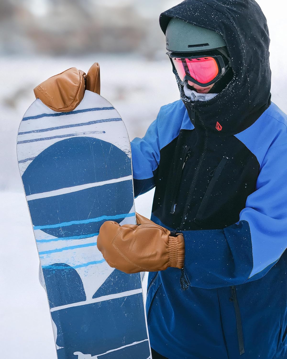 toolant Leather Ski Mittens, Winter Gifts for Men & Women, 3M Thinsulate, Waterproof & Durable for Snowboarding, Outdoors