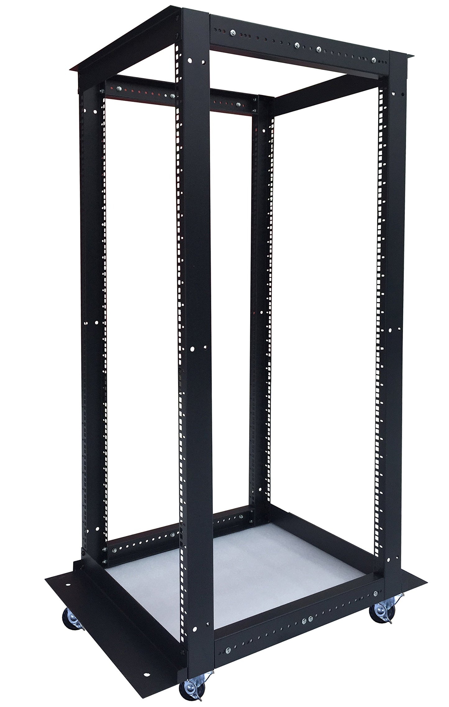 42U 4-Post Open Frame Server Rack – Adjustable Depth 24"–37", 19" Network Equipment Rack with Square Mounting Holes, Floor Standing Steel Rack for IT, AV & Telecom