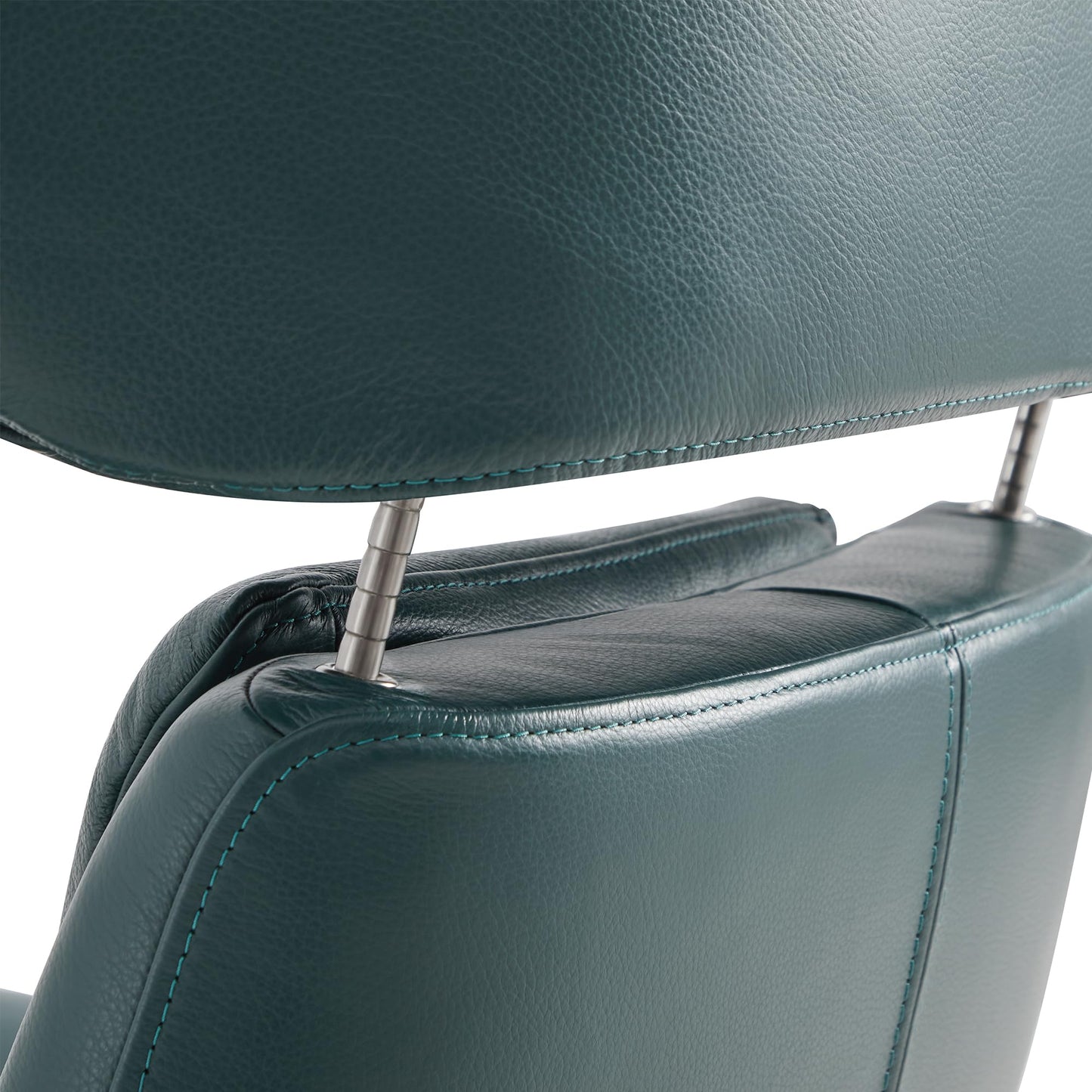CHITA Genuine Leather Reclining Swivel Chair with Adjustable Headrest and Ottoman for Living Room, Office, Saddle