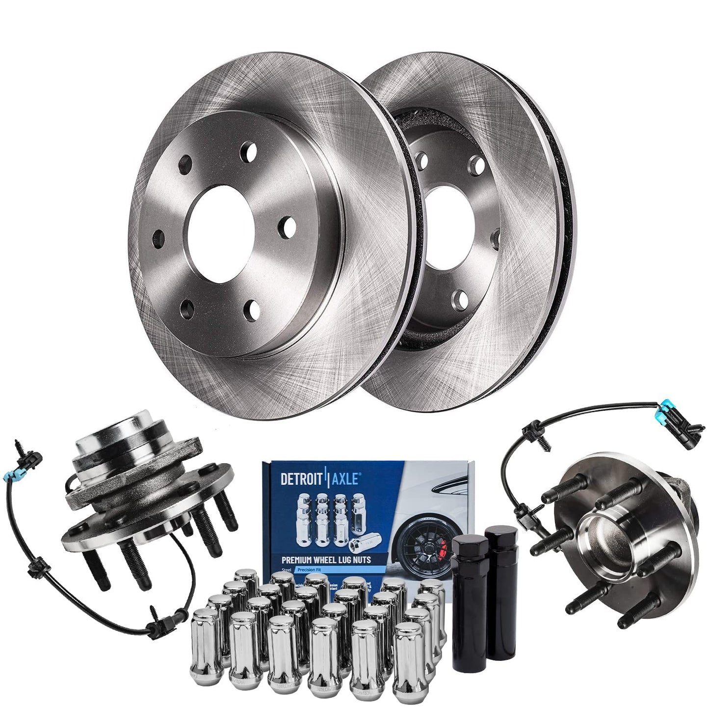 Detroit Axle - Brake Kit for 2013-2016 Kia Optima 2011-2015 Hyundai Sonata, Disc Brake Rotors Ceramic Brakes Pads Front and Rear 2014 Replacement
