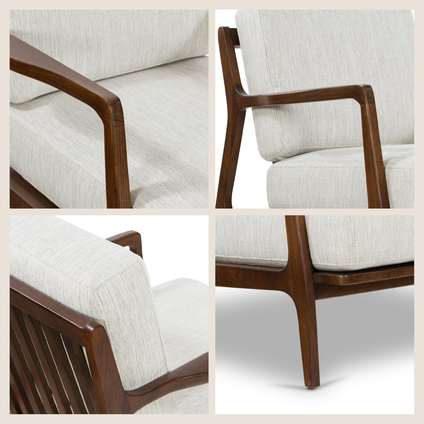 Poly & BARK Verity Leather Accent Chair – Armchair with Walnut Wood Frame – Fashion-Forward Lounge Seating for Living Room – Upholstered in Cognac Tan Leather for Modern Style