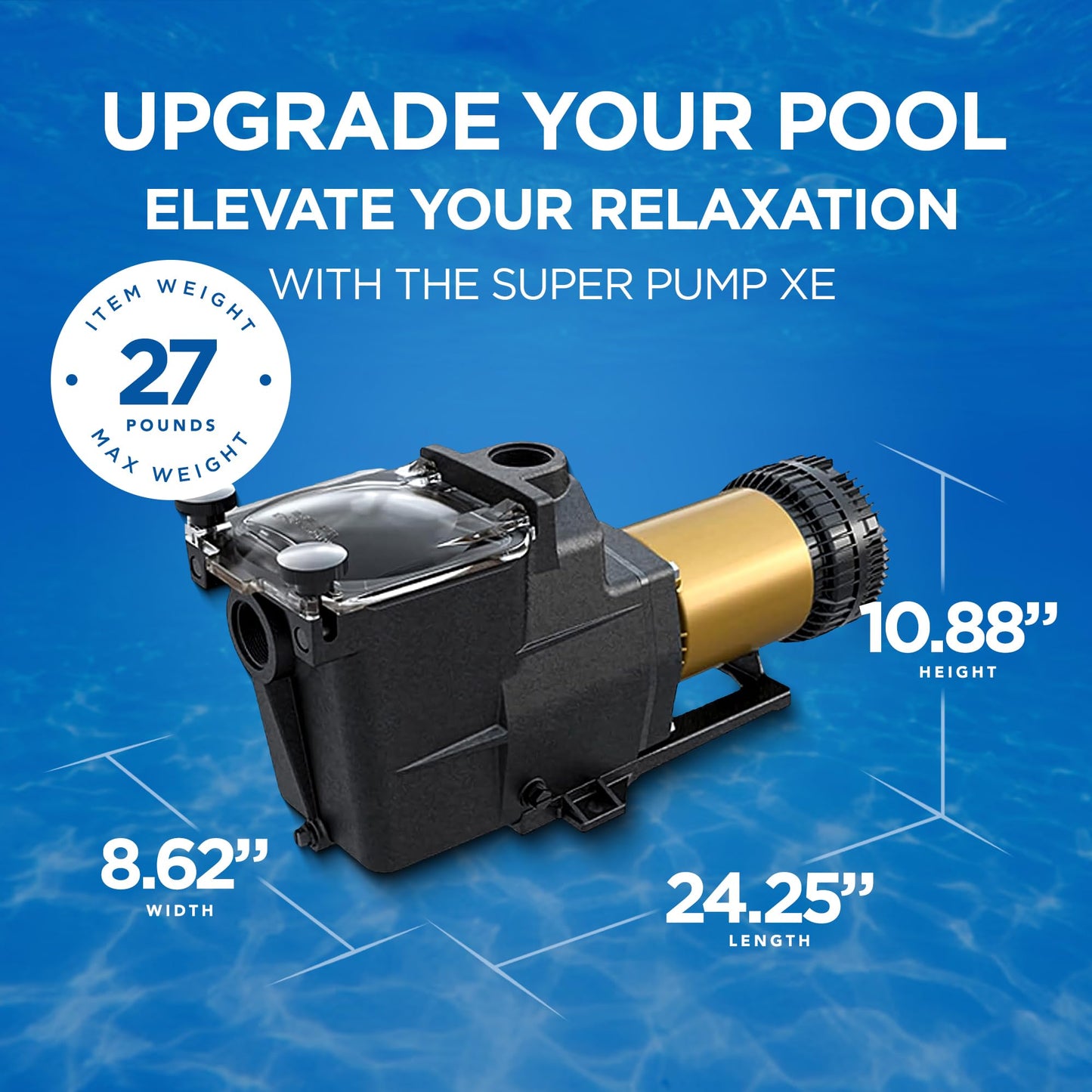 Hayward Pool Pump Inground Pools Super Pump 1 HP (W3SP2607X10 replacement for SP2607X10 pump for in-ground pools)