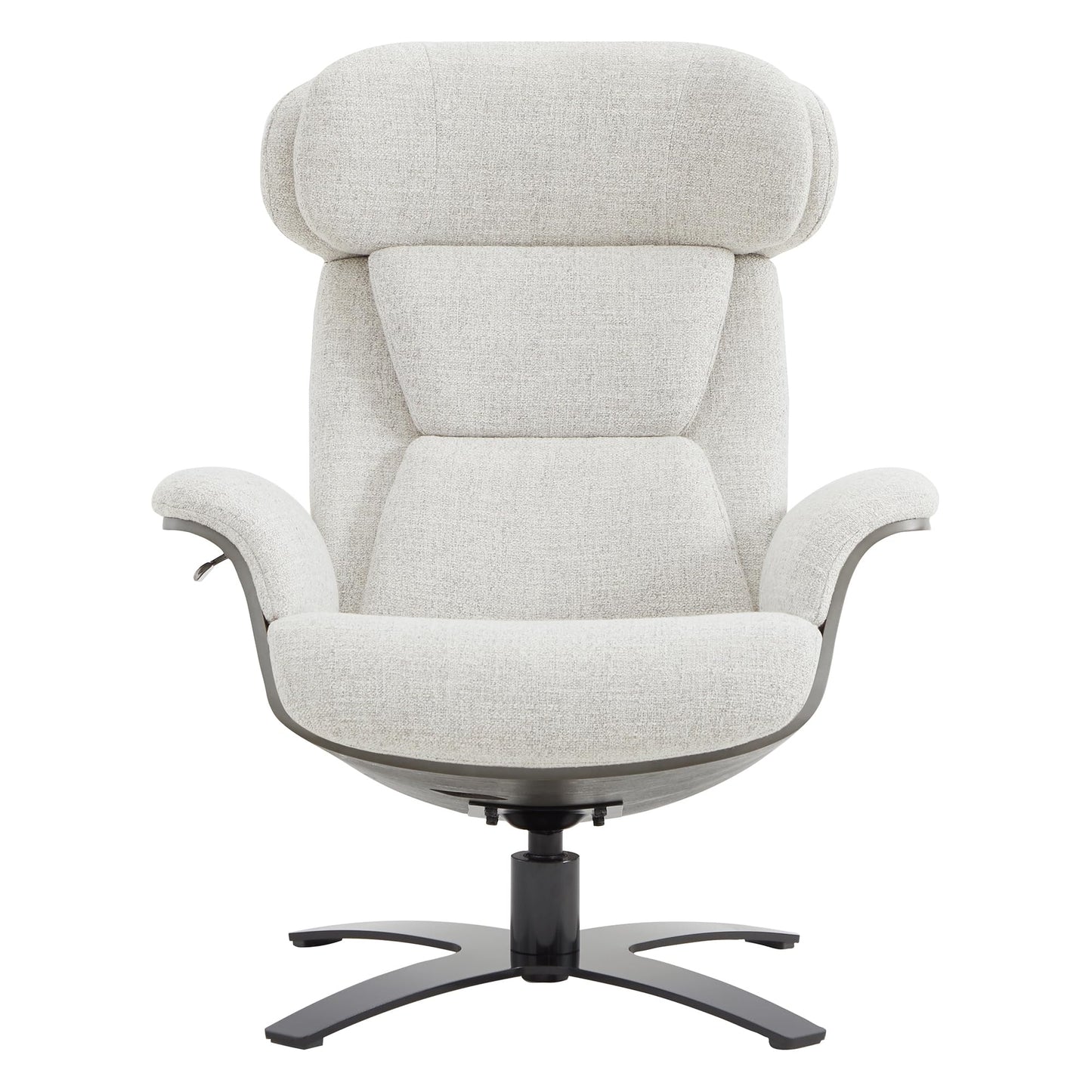 CHITA Genuine Leather Reclining Swivel Chair with Adjustable Headrest and Ottoman for Living Room, Office, Saddle
