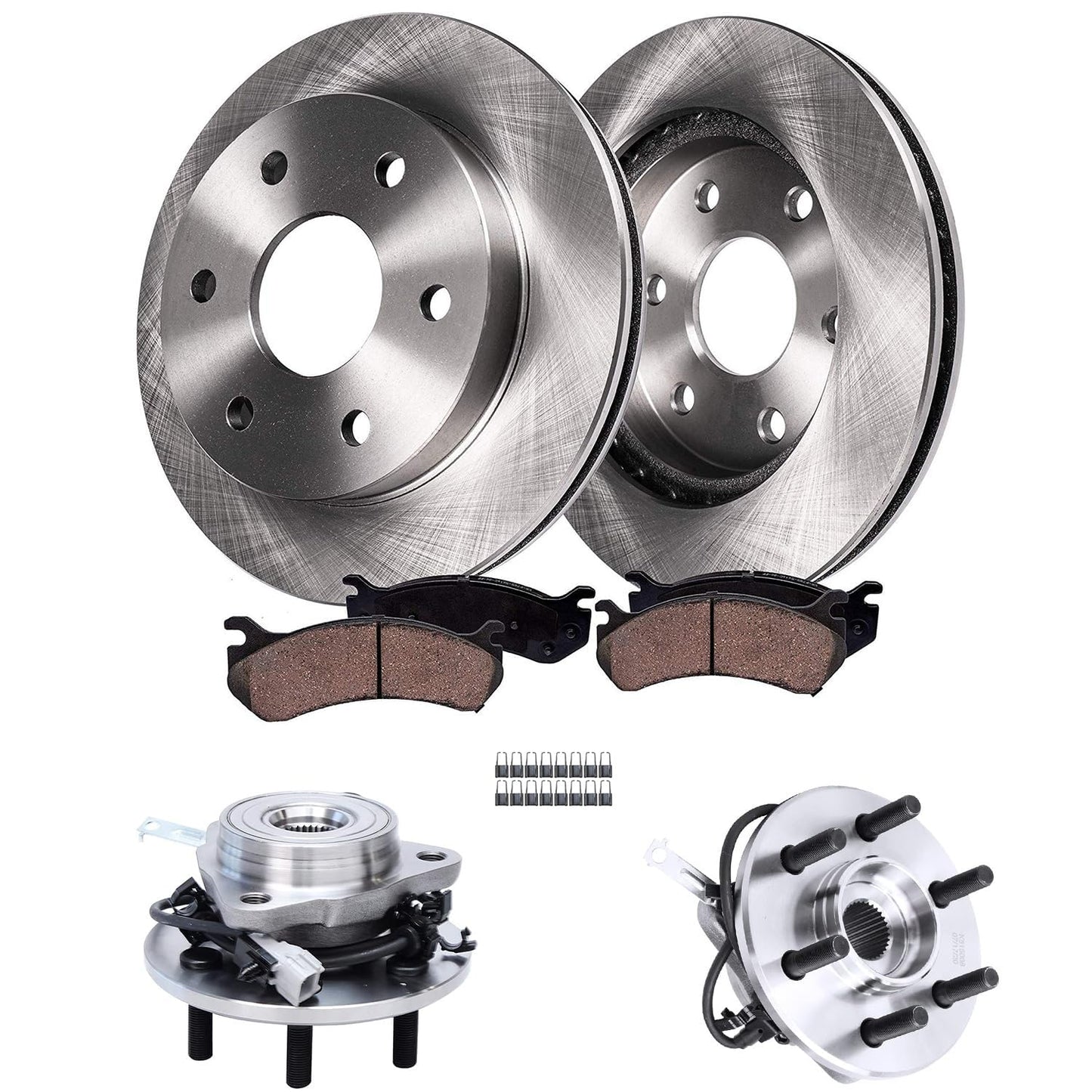 Detroit Axle - Kit de freno trasero para Dodge Grand Caravan Journey Chrysler Town & Country Frenos de repuesto Rotores y pastillas de freno de cerámica: Rotor de 12.91 pulgadas