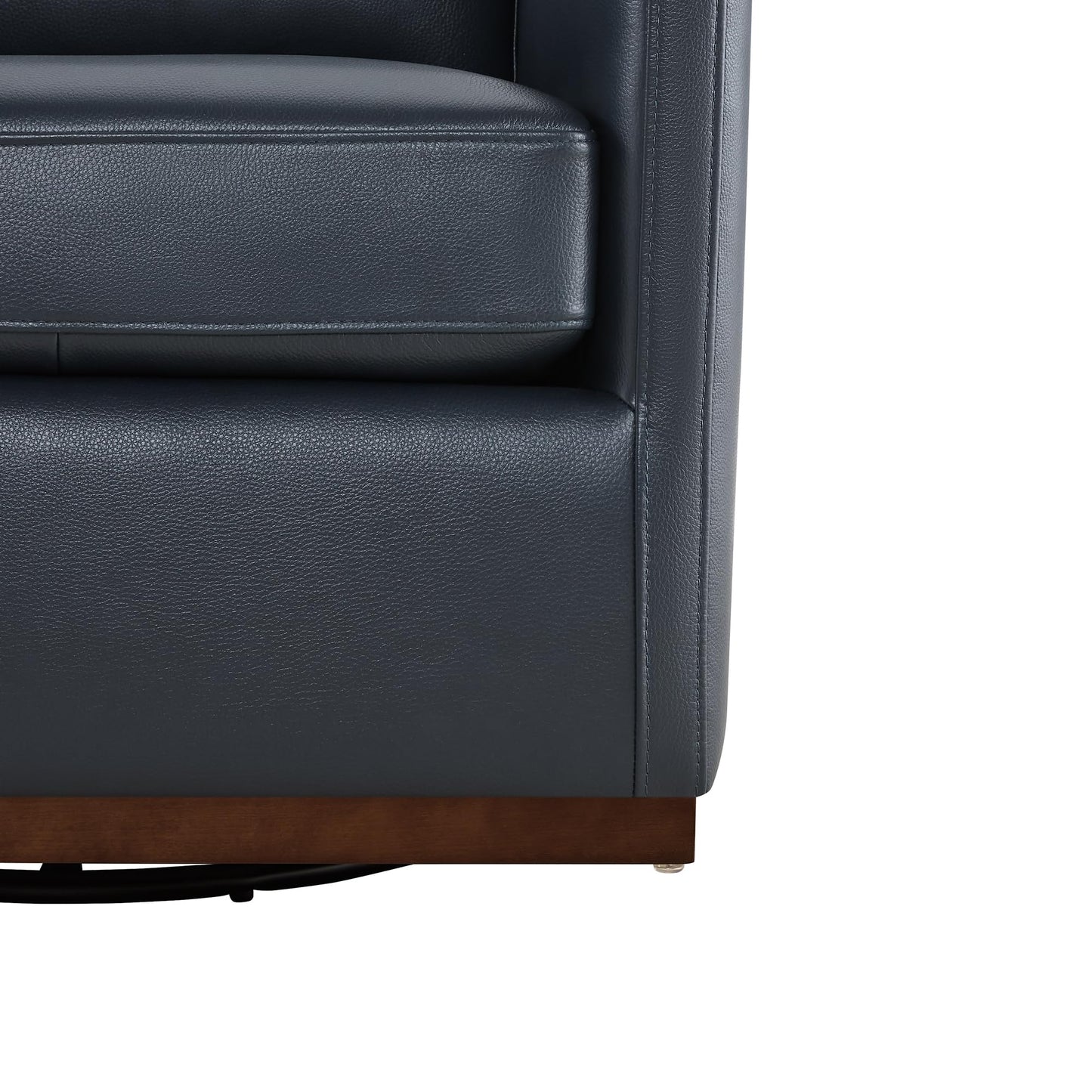 CHITA Genuine Leather Swivel Accent Chair, FSC Certified Mid Century Modern Arm Chair for Living Room and Bedroom, Fully Assembled, Saddle