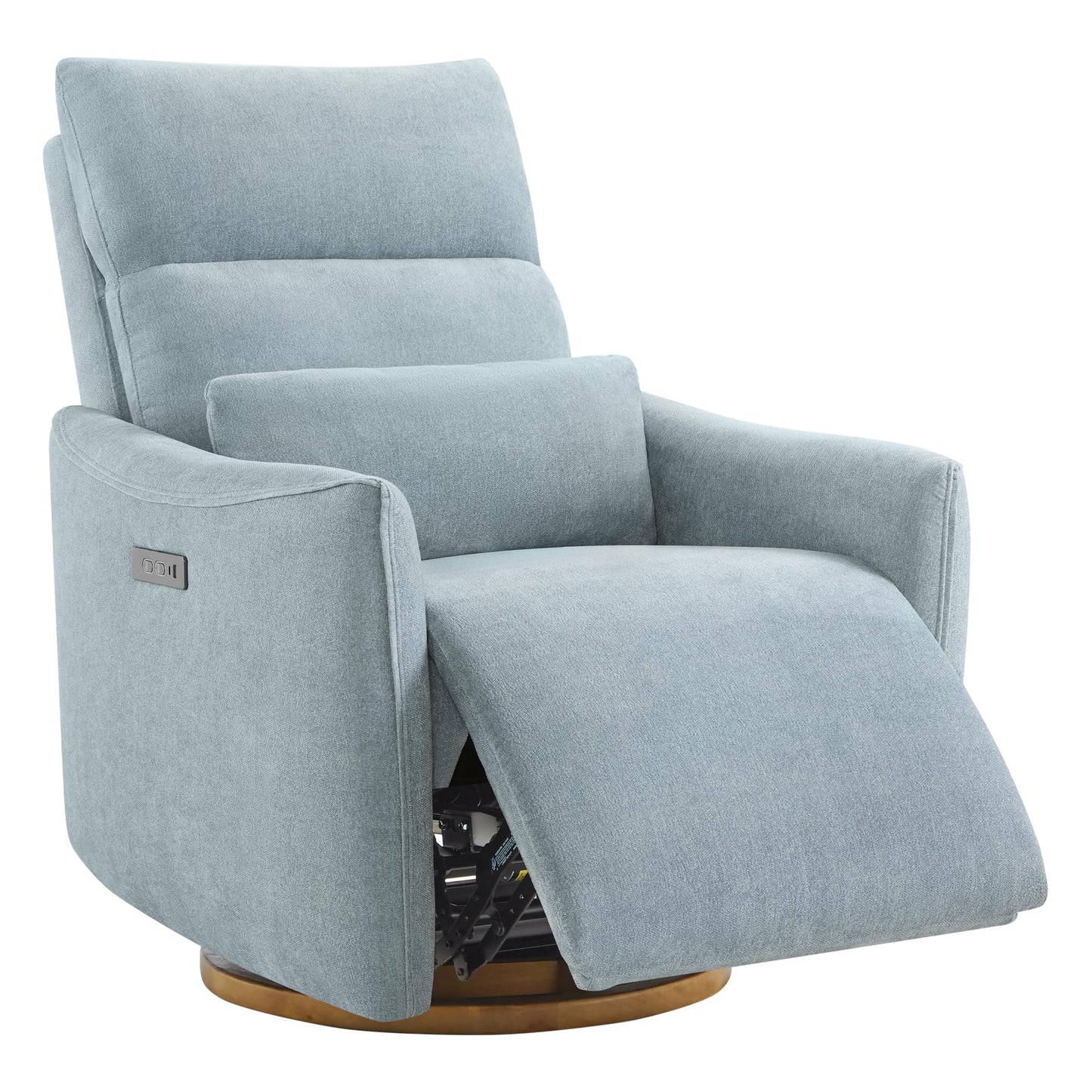 CHITA Swivel Rocker Recliner Chair, Power Nursery Glider Recliner, Nursery Rocking Chair with Adjustable Power Headrest, FSC Certified, Solid Wood Base, Cream