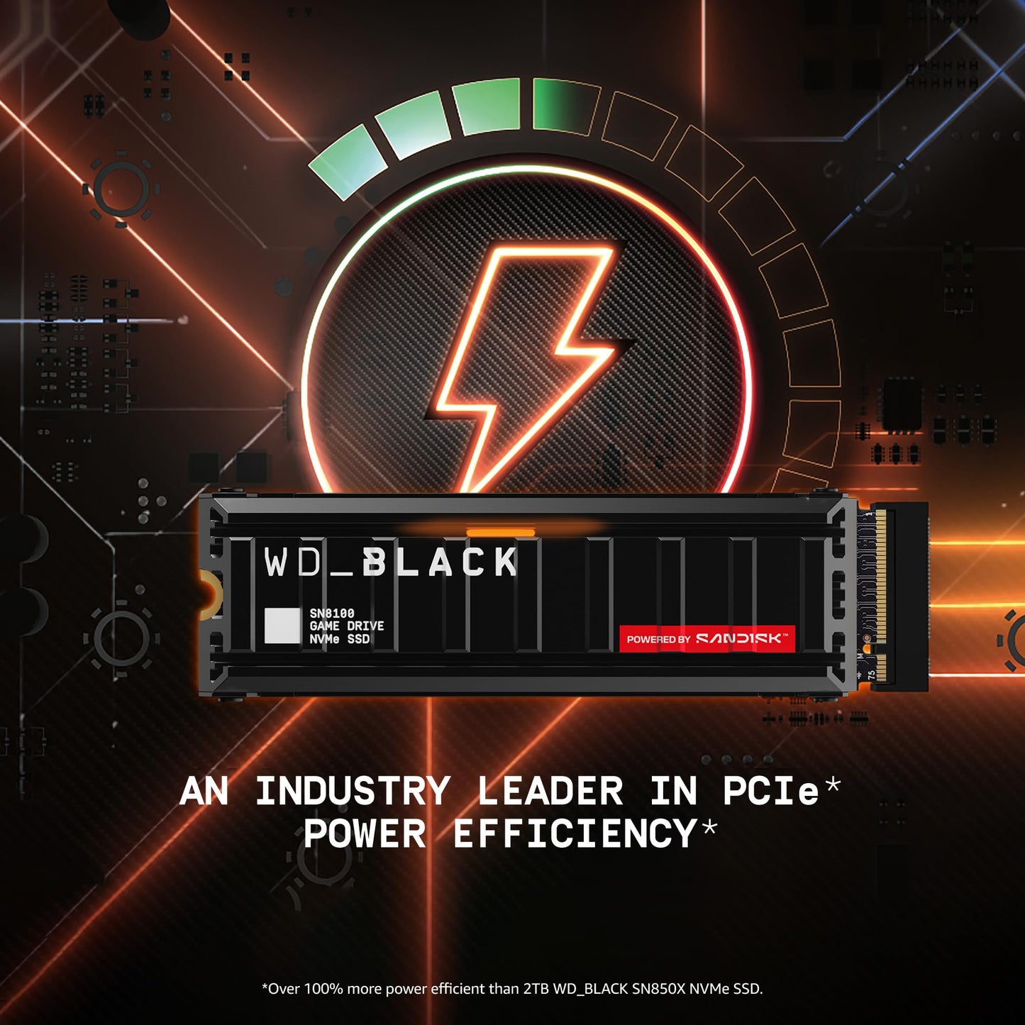 WD_Black SN8100 4TB NVMe SSD - PCIe 5.0x4, M.2 2280, Up to 14,900MB/s Read Speed, up to 11,000MB/s Write Speed, Best for AI Applications, Gaming, and Video Editing - WDS400T1X0M