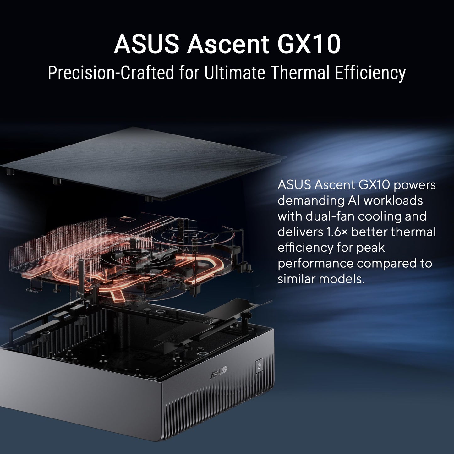 ASUS Ascent GX10 AI Supercomputer, DGX Spark, NVIDIA GB10 Superchip, 128GB LPDDR5x, 1TB PCIe Gen4 NVMe SSD, Wi-Fi 7 & BT5.4, Agentic AI Ready, Supports OpenClaw, NemoClaw, Stackable Chassis