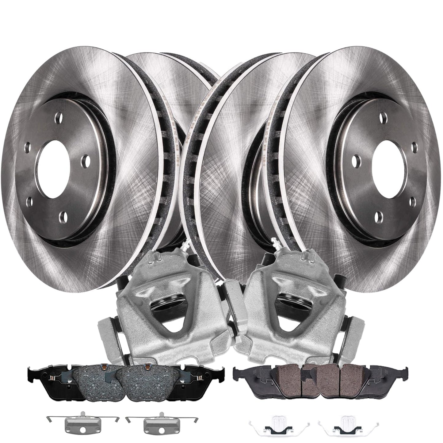 Detroit Axle - 6 Lugs Brake Kit for 12-20 Ford F-150 [with Manual Parking Brake] Ceramic Brakes Pads 2012 2013 2014 2015 2016 2017 2018 2019 2020: 13.78'' inch Front and 13.70'' inch Rear Brake Rotors
