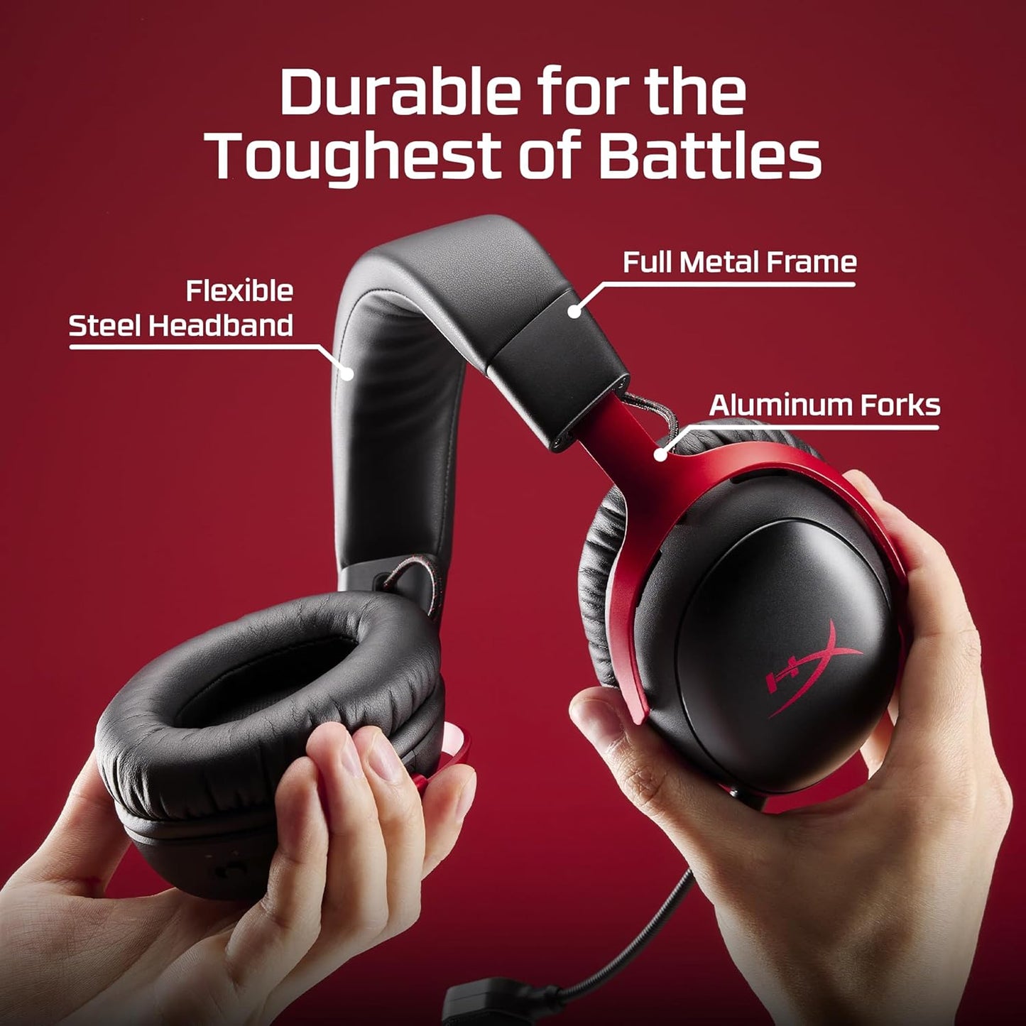 HyperX Cloud III S – Wireless Gaming Headset, 2.4GHz, Bluetooth, Battery Life up to 120 Hours 2.4GHz / 200 Hours Bluetooth, 53mm Angled Drivers, 10mm Detachable Mic, Customizable – Black/Red | 2.4GHz, Bluetooth, 53mm Angled Drivers, 10mm Detachable Mic