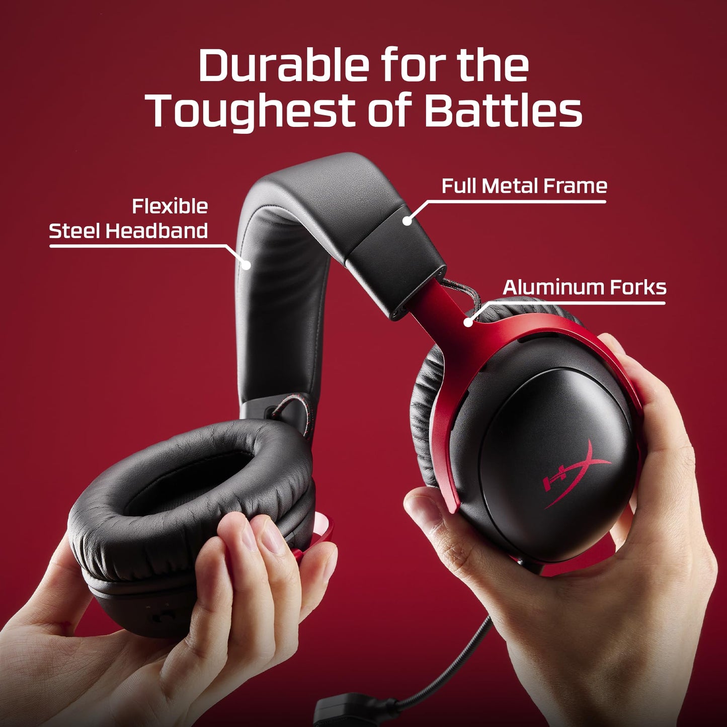HyperX Cloud III S – Wireless Gaming Headset, 2.4GHz, Bluetooth, Battery Life up to 120 Hours 2.4GHz / 200 Hours Bluetooth, 53mm Angled Drivers, 10mm Detachable Mic, Customizable – Black/Red | 2.4GHz, Bluetooth, 53mm Angled Drivers, 10mm Detachable Mic