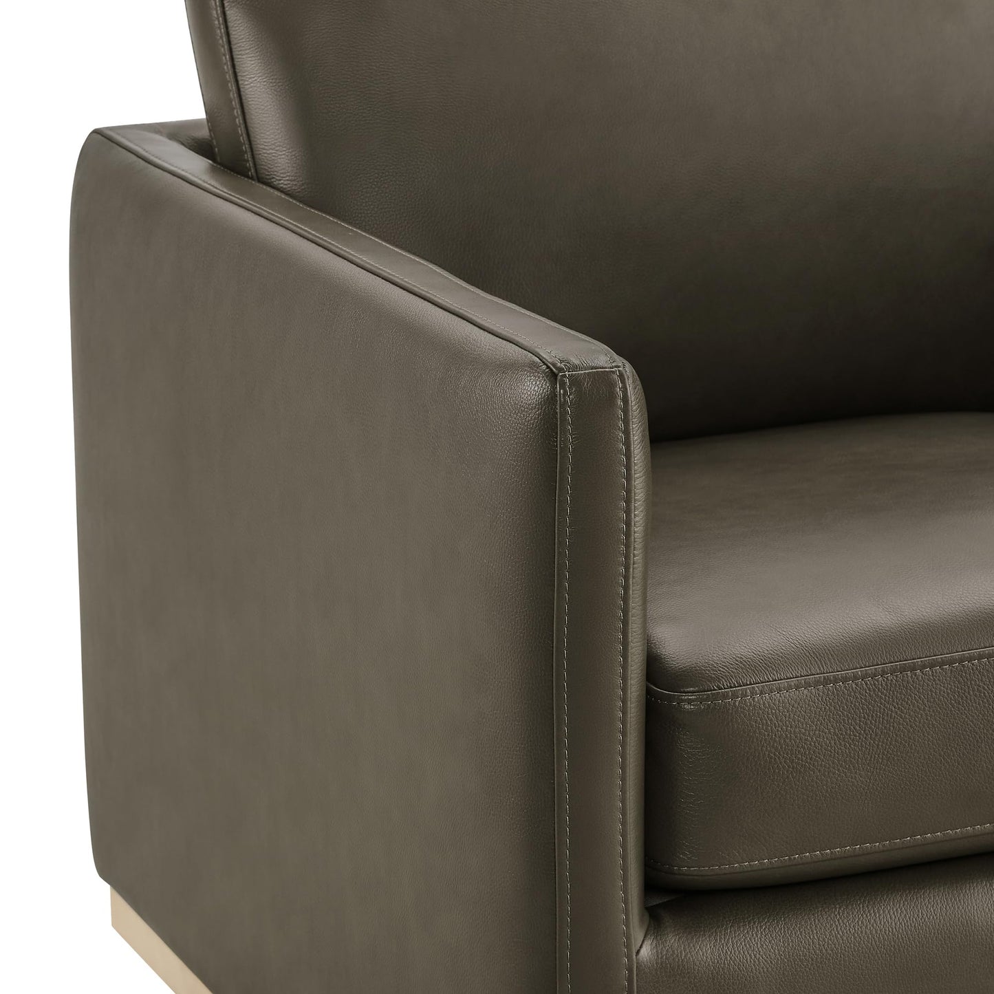 CHITA Genuine Leather Swivel Accent Chair, FSC Certified Mid Century Modern Arm Chair for Living Room and Bedroom, Fully Assembled, Saddle