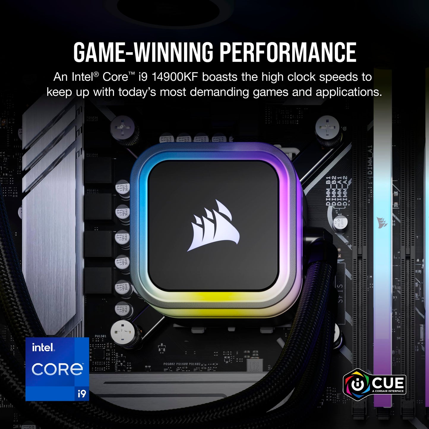 Corsair Vengeance i7500 Gaming PC – Liquid Cooled Intel Core i9-14900KF CPU – NVIDIA GeForce RTX 5080 GPU – 32GB Vengeance RGB DDR5 Memory – 2TB M.2 SSD – Black