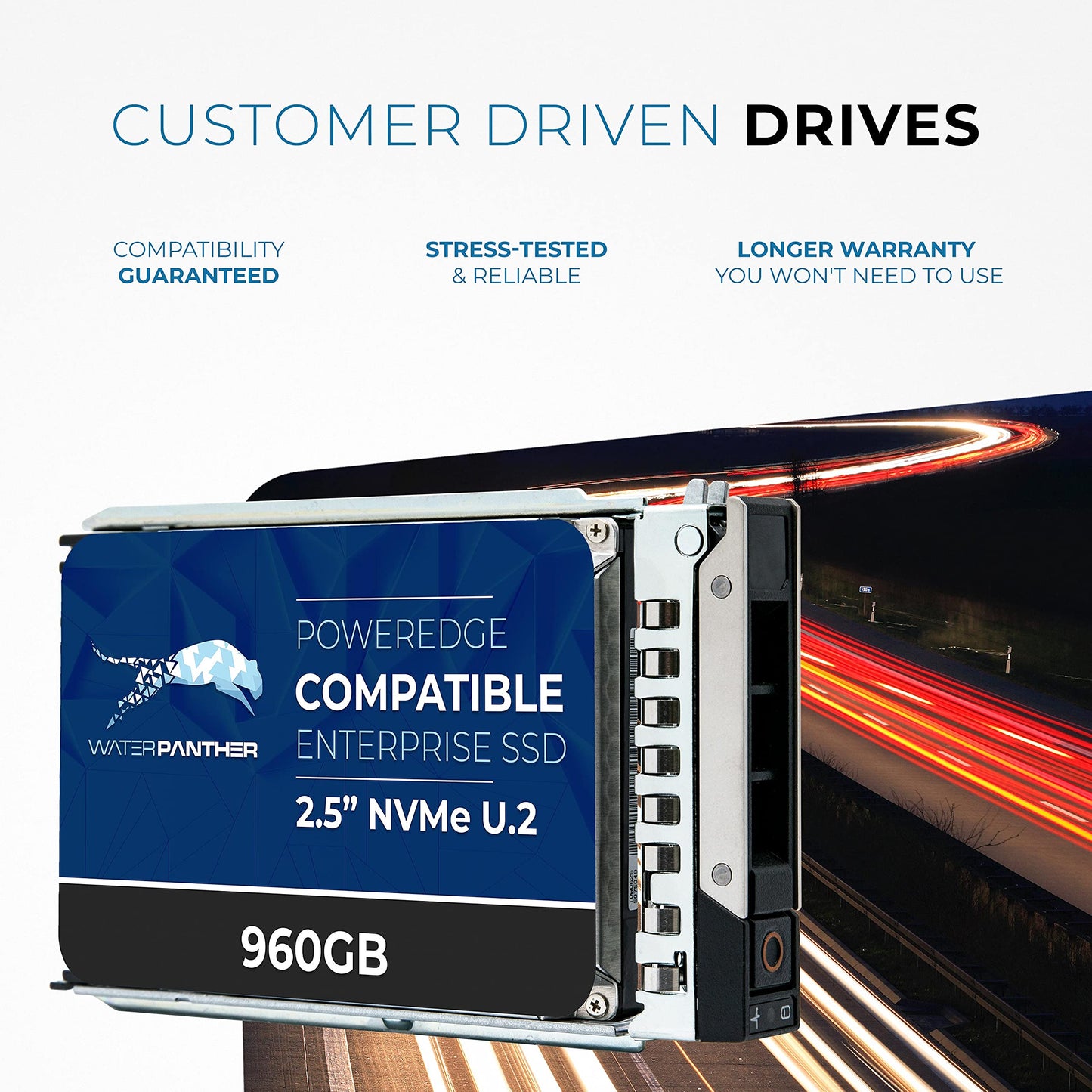 Water Panther 15.36TB SAS 24Gb/s 2.5" SSD for Dell PowerEdge Servers | Enterprise Drive in 13G Tray