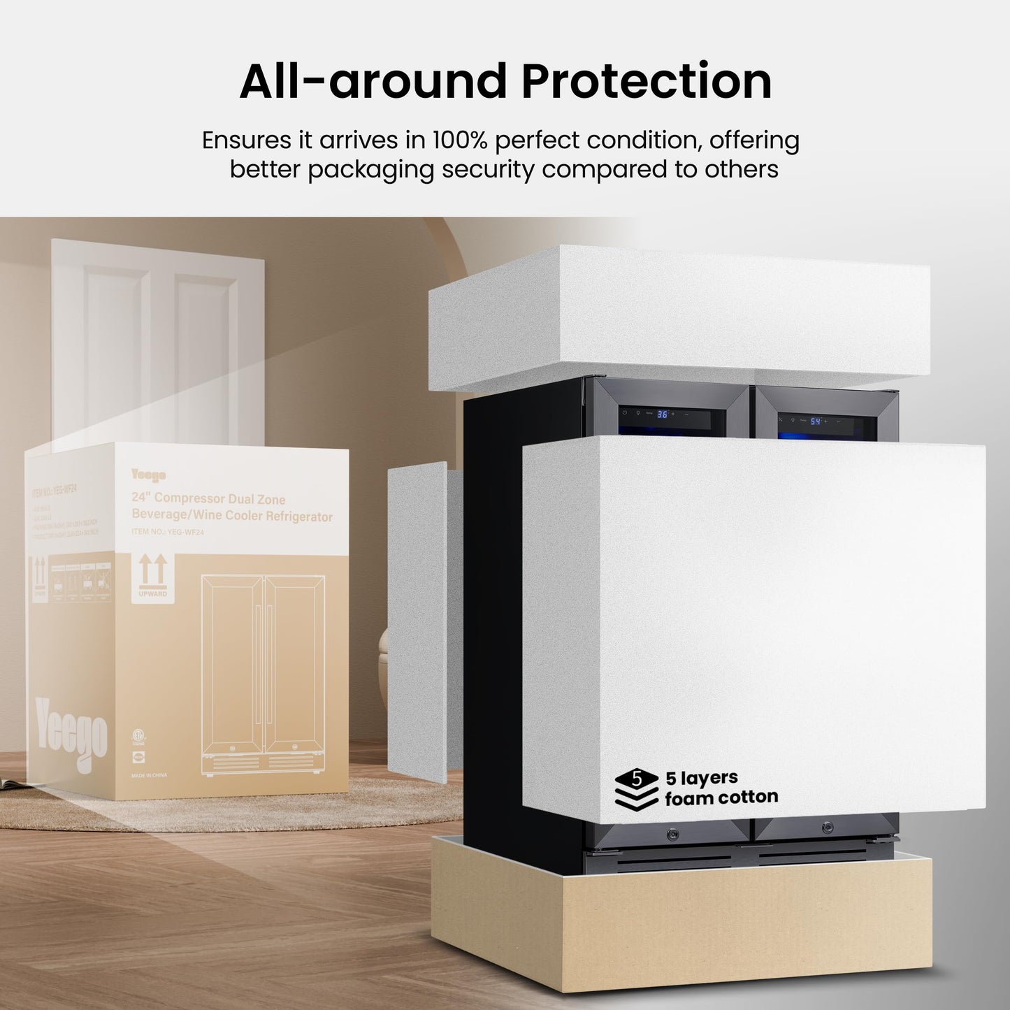 Yeego Commercial Refrigerators - 27.1 Cu.Ft 2 Glass Doors Commercial Beverage Refrigerator with LED Light & Adjustable Shelves, 32-50°F Commercial Cooler for Stores Bakery Bar Offices Restaurants