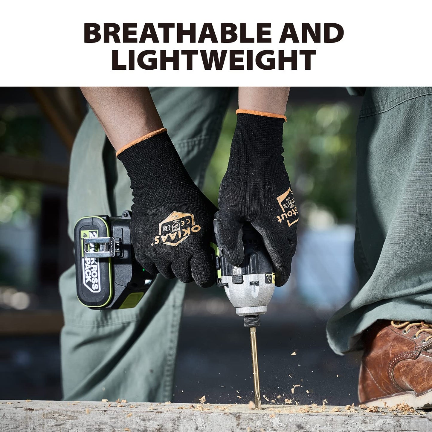 OKIAAS Men's Work Gloves & toolant Balaena Waterproof Winter Gloves - Size Large