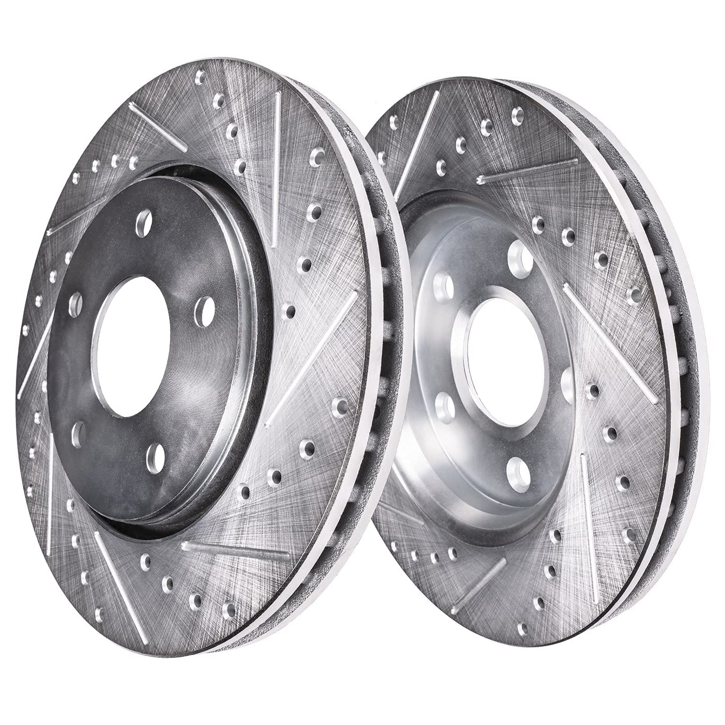 Detroit Axle - Brake Kit for 2006-2018 Dodge Ram 1500 2007-2009 Durango Chrysler Aspen 2019-2024 Ram 1500 Classic, Drilled Slotted Brake Rotors and Ceramic Brakes Pads w/Hardware Replacement