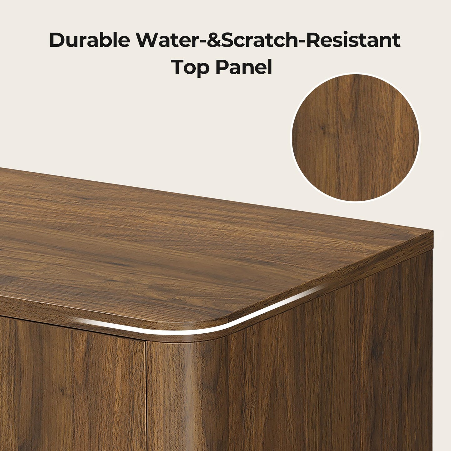 CHITA 66" Sideboard Buffet Cabinet with Storage, Modern Console Cabinet with 4 Doors & Adjustable Shelves, Storage Credenzas for Living Room, Kitchen, Hallway, Bar, Walnut