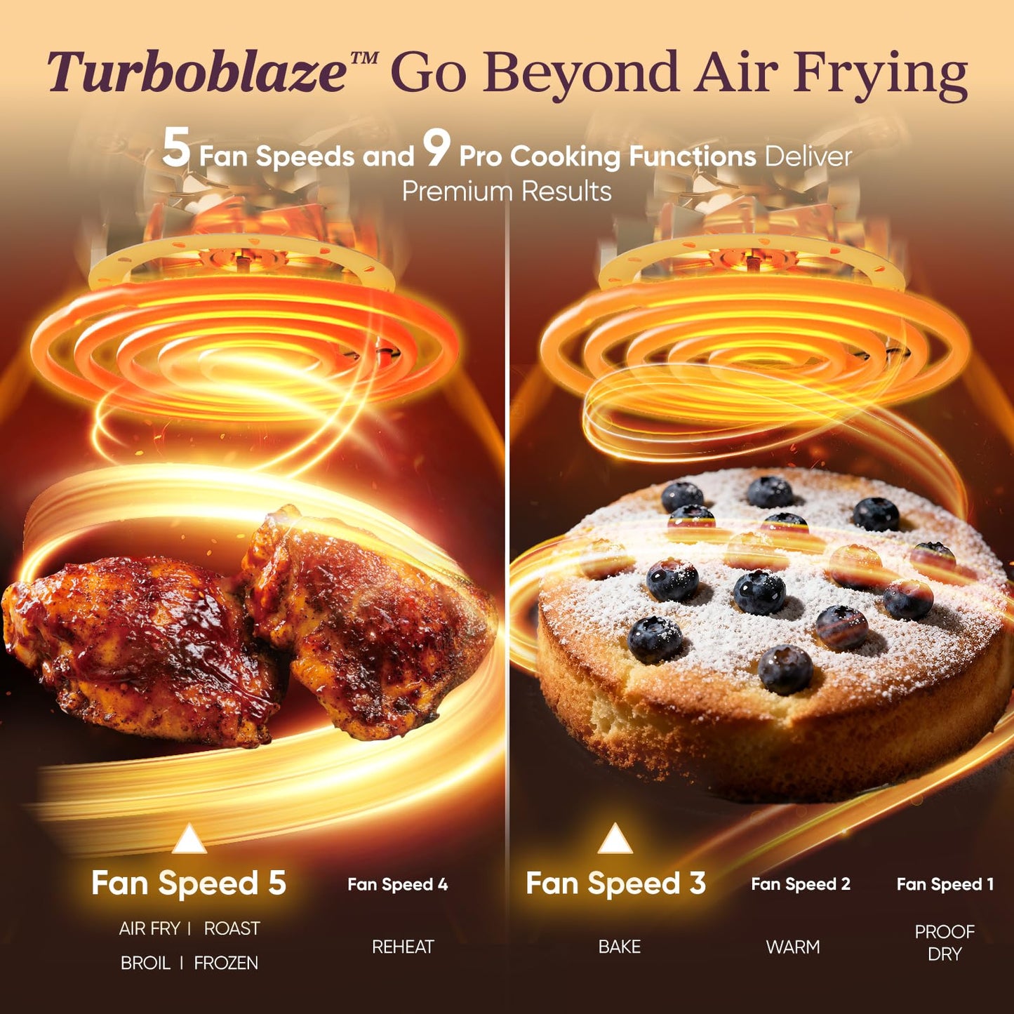 Cosori 9-in-1 TurboBlaze Air Fryer 6 Qt, PFAS-Free Ceramic Coating, 90°–450°F, Precise Heating for Even Results, Air Fry, Roast, Bake, Broil, Dry, Frozen, Proof, Reheat, Keep Warm, 120V, Dark Gray