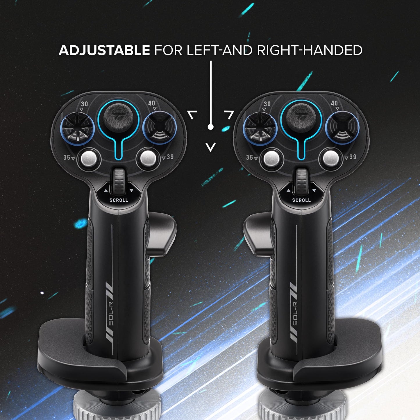 Thrustmaster Sol-R2 HOSAS Dual Space Combat Flight Joystick Set - PC | 88 programable actions buttons, 2 detachable grips, 2 throttles, zero drift, interchangeable rests, backlit sci-fi design