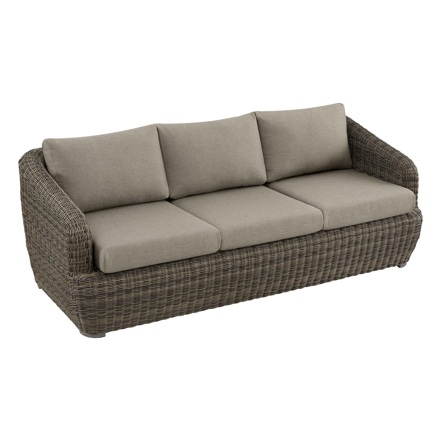 CHITA 5 Pieces Patio Wicker Furniture Set, Outdoor Rattan Bistro Set with Removable Thickened Cushions, Fully Assembled(Beige Cushions with Light Brown Wicker)
