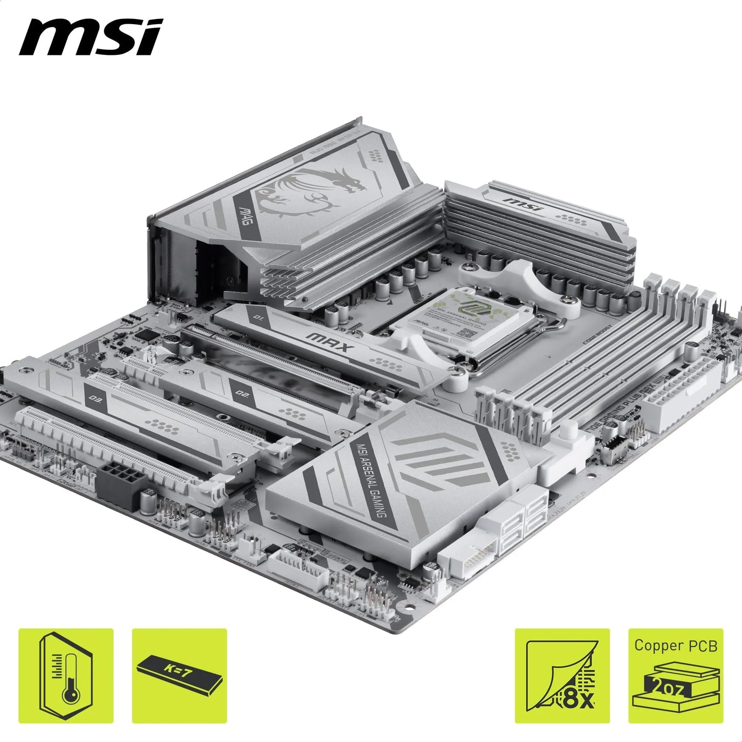 MSI MPG X870E Carbon WiFi Gaming Motherboard (AMD Ryzen 9000/8000/7000 Series Processors, AM5, DDR5, PCIe 5.0, M.2 Gen5, SATA 6Gb/s, USB 40Gbps, HDMI, Wi-Fi 7, Bluetooth 5.4, 5Gbps LAN, ATX)