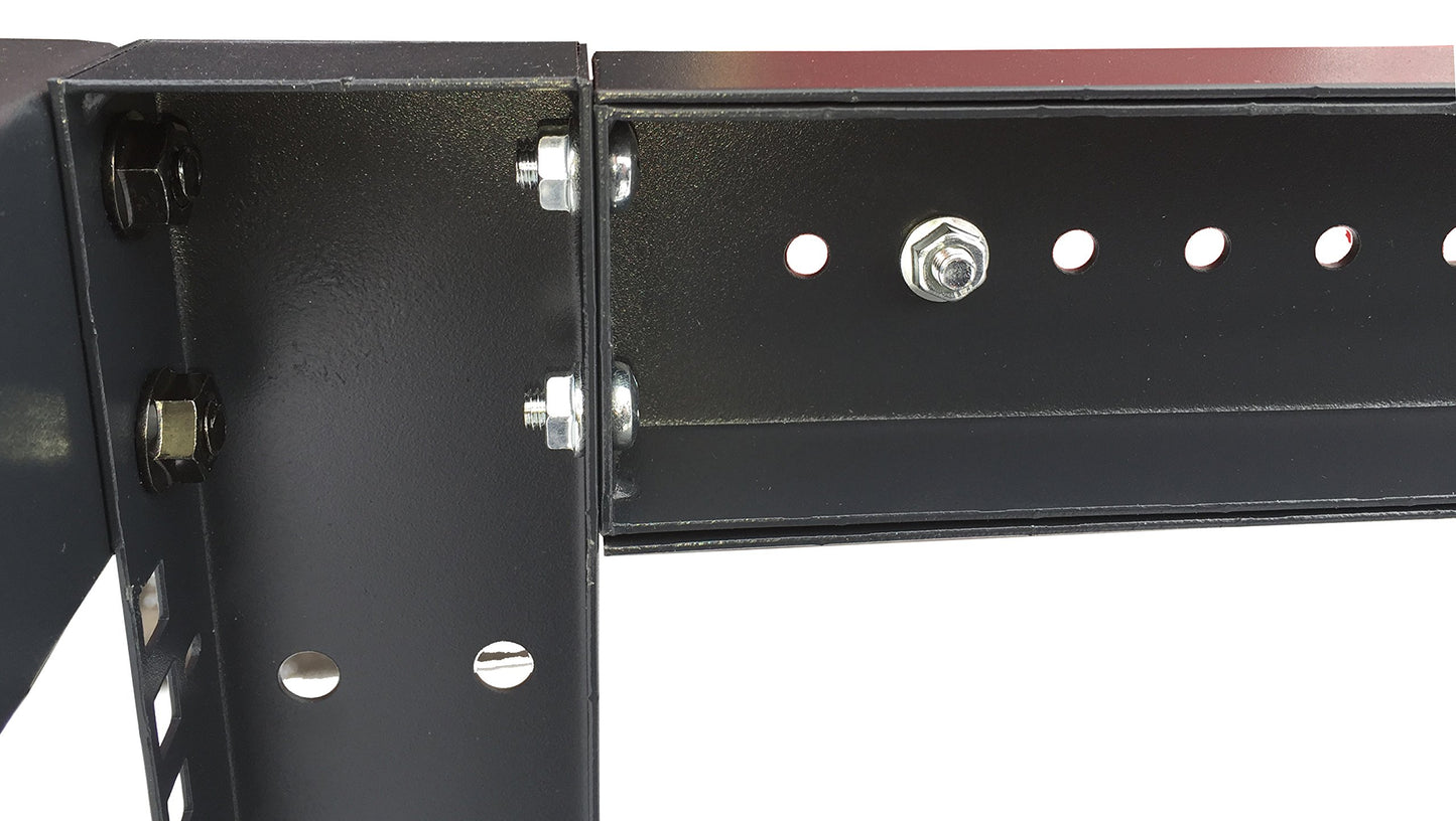 42U 4-Post Open Frame Server Rack – Adjustable Depth 24"–37", 19" Network Equipment Rack with Square Mounting Holes, Floor Standing Steel Rack for IT, AV & Telecom