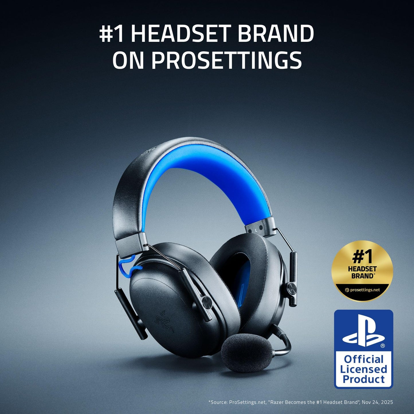 Razer BlackShark V3 X HyperSpeed Wireless Gaming Headset for PC: 50mm Drivers - Cardioid Mic - 2.4 GHz, Bluetooth, USB - Works with Mac, PS5, Nintendo Switch, Smartphone - 70 Hr Battery - Black