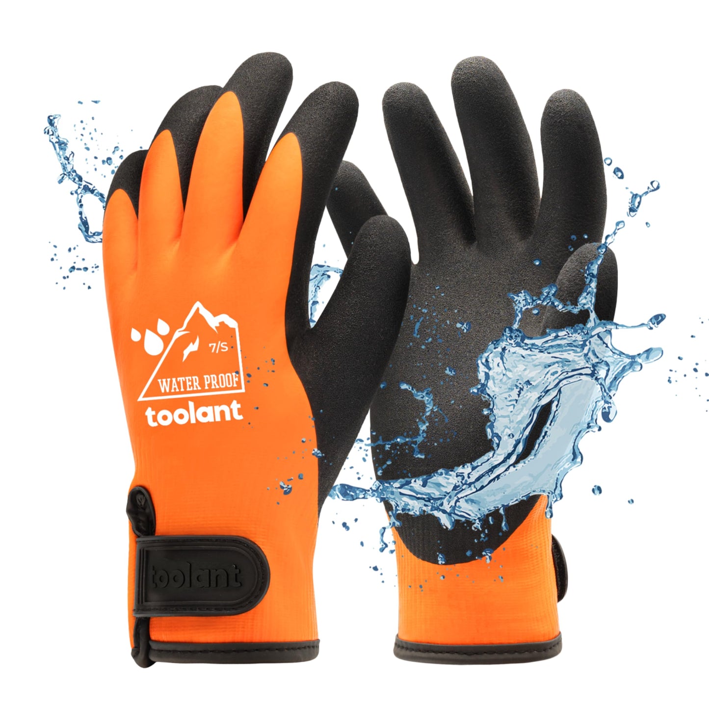 toolant 100% Waterproof Gloves for Men and Women, Winter Work Gloves for Cold Weather, Touchsreen, Thermal Gloves for Freezer Work, Fishing and Gardening, With Grip, Grey, X-Large