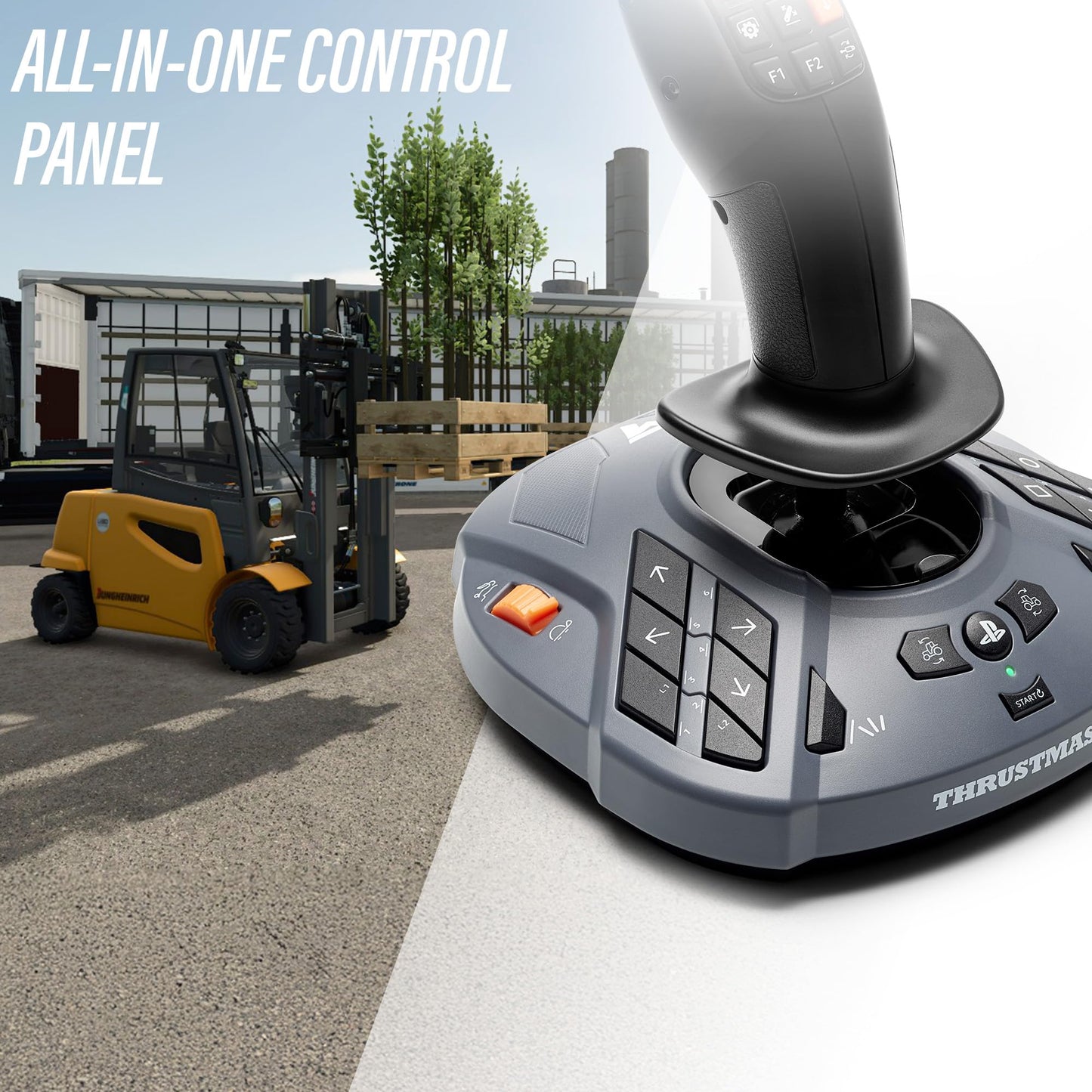 Thrustmaster SimTask FarmStick 3-Axis Farming Simulator Joystick - PC | Plug and play for FS25, 33 programable inputs, thumbwheel, mini-stick, triggers, rocker switches, H.E.A.R.T sensors
