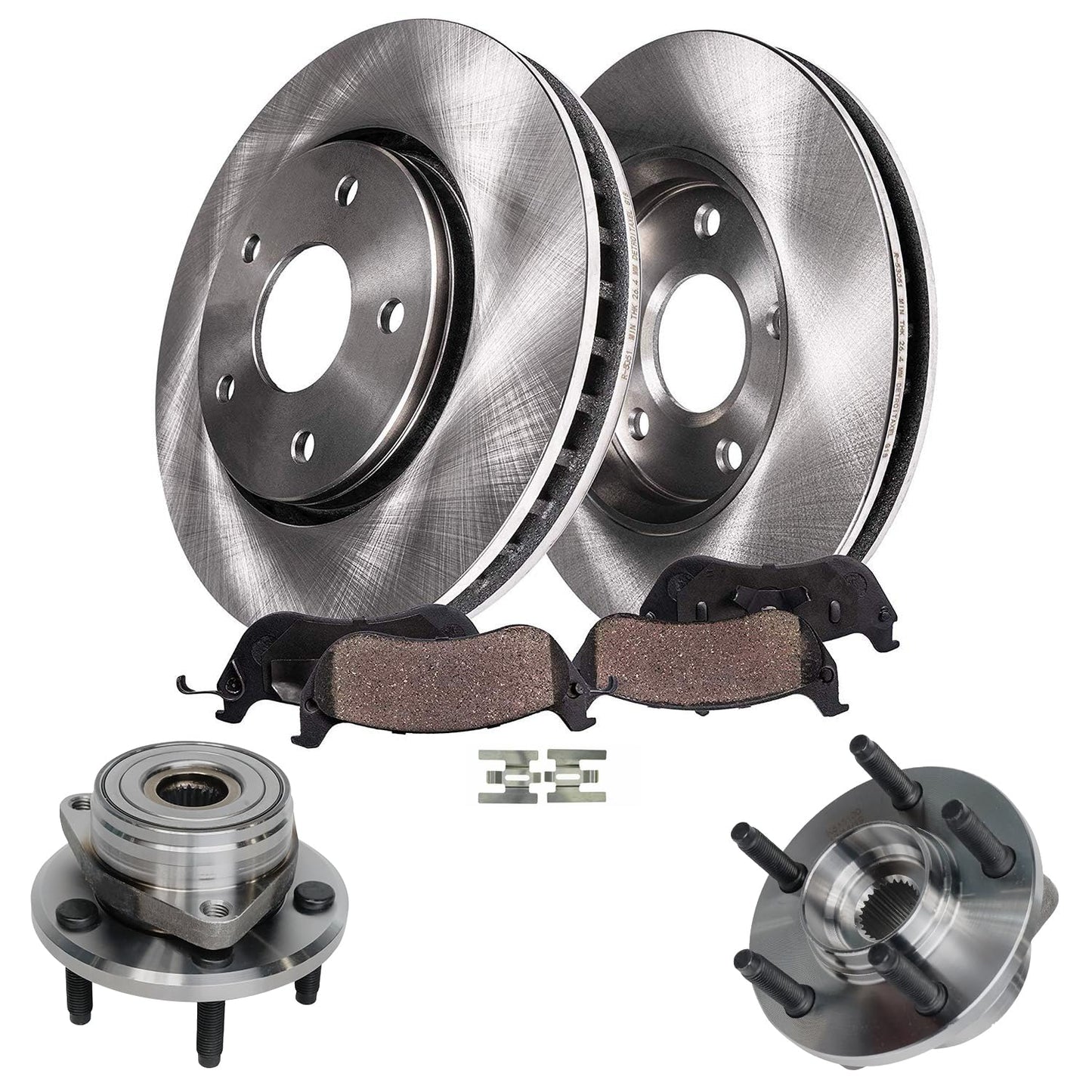 Detroit Axle - Kit de freno trasero para Dodge Grand Caravan Journey Chrysler Town & Country Frenos de repuesto Rotores y pastillas de freno de cerámica: Rotor de 12.91 pulgadas
