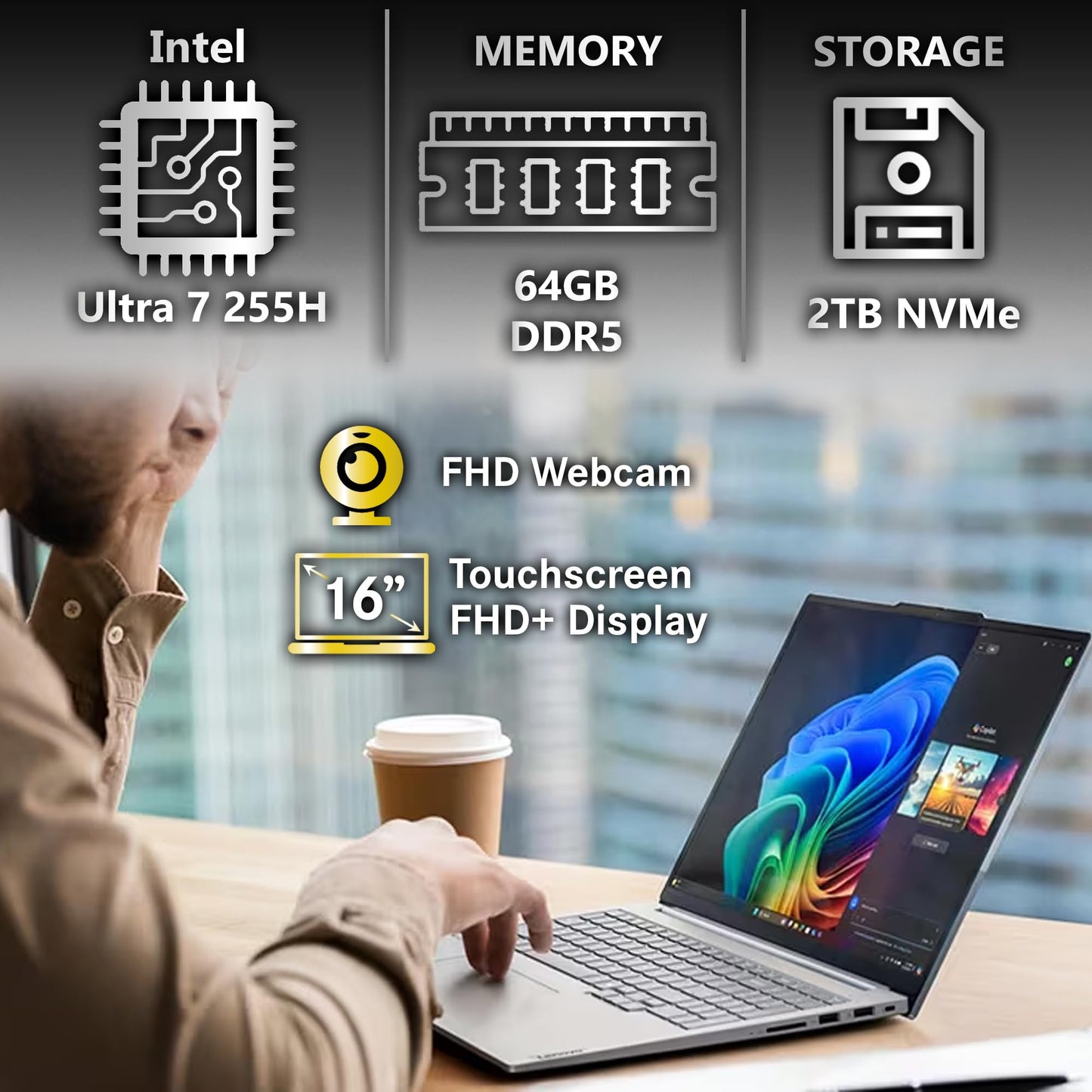 Lenovo ThinkBook 16 G7 Business Laptop, 16” FHD+, AMD Ryzen 7 7735HS, 32GB DDR5, 1TB NVMe, WiFi 6E + BT, Backlit KB, Fingerprint Reader, HD Webcam, Win 11 Pro