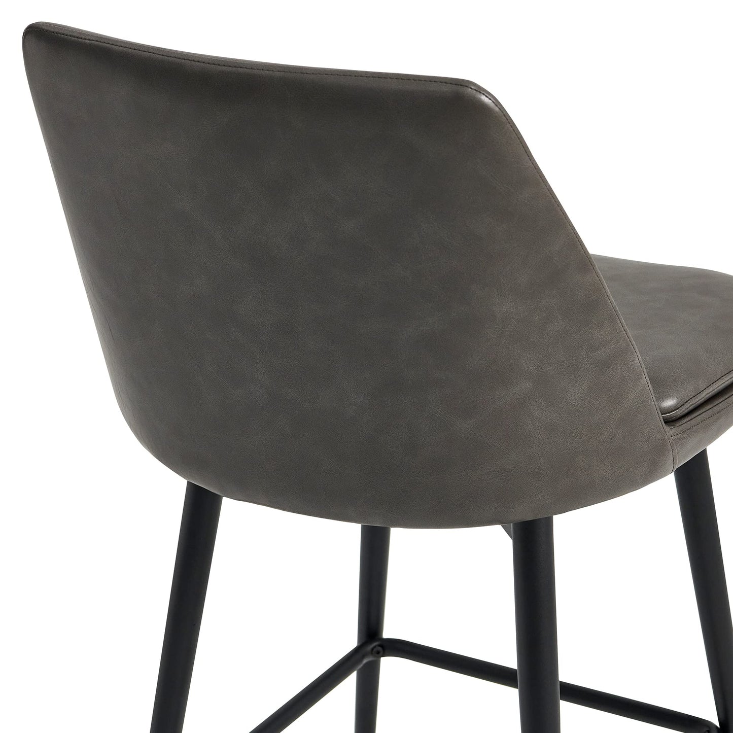 CHITA Swivel Bar Stools, 27.2" Counter Height Bar Stools Set of 3, FSC Certified Upholstered Modern Counter Stools, Metal Legs, Faux Leather, Saddle Brown