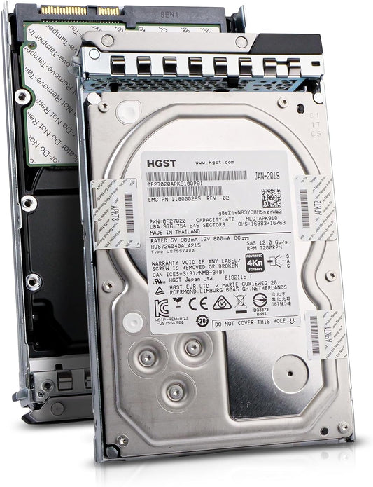 Dell 4TB 7200 RPM SAS 12Gb/s 4Kn 3.5in Enterprise PowerEdge Hard Drive for R440 R750 R450 T150 R470 T560 T40 R250 R740 R640 T550 T350 R540 R840 ME4024 R650XS 00F9W8 G16 (Renewed)