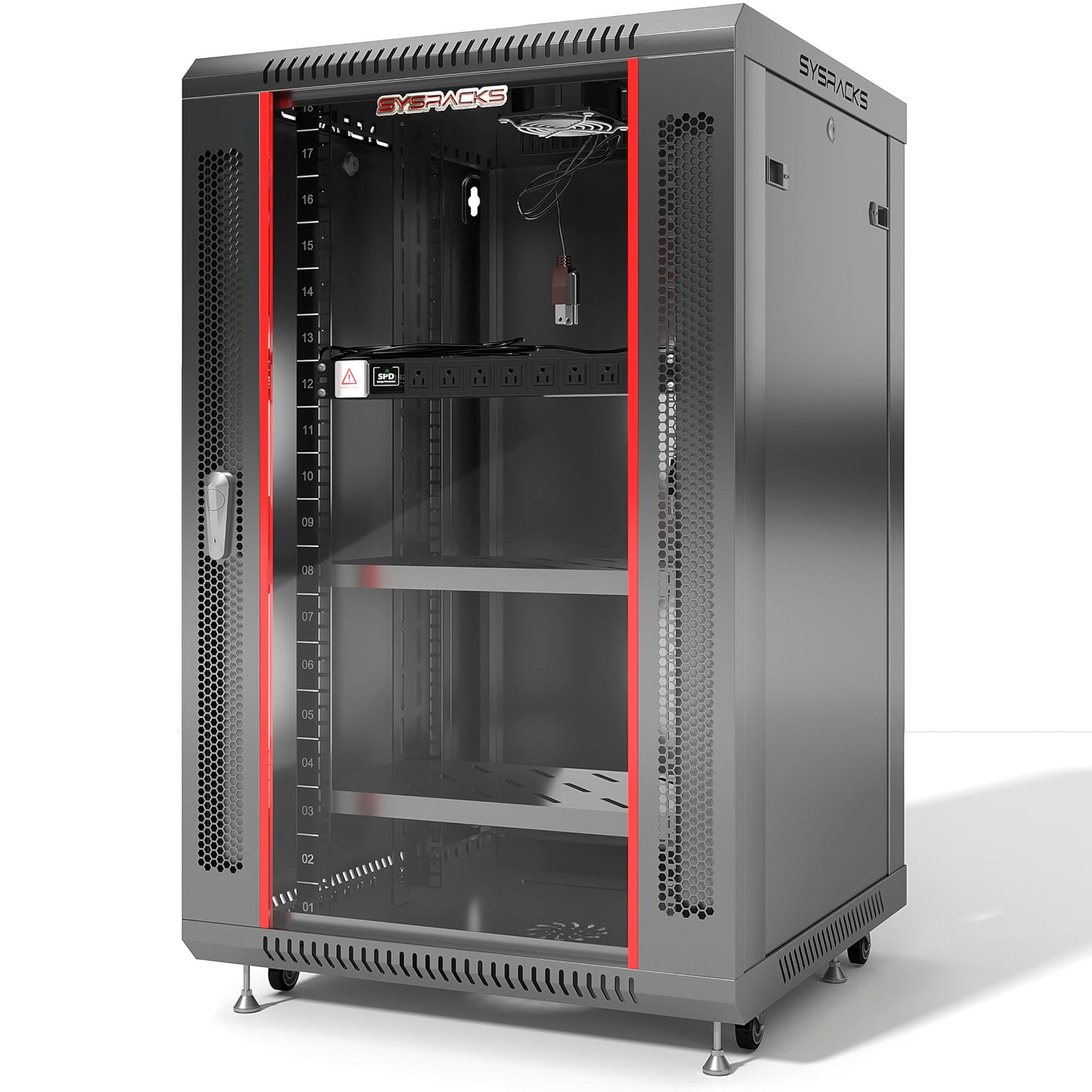 9U Wall Mount Server Rack Cabinet – 19" Network Rack Enclosure, 18" Deep Data Rack Cabinet with Fan, PDU & Shelf for IT Equipment, Switches and Patch Panel