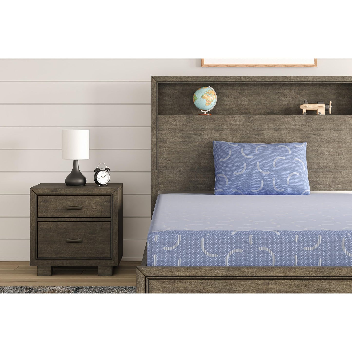 Signature Design by Ashley Queen Size Chime 10 Inch Medium Firm Memory Foam Mattress with Green Tea & Charcoal Gel for Pressure Relief, Fiberglass Free, Mattress In A Box