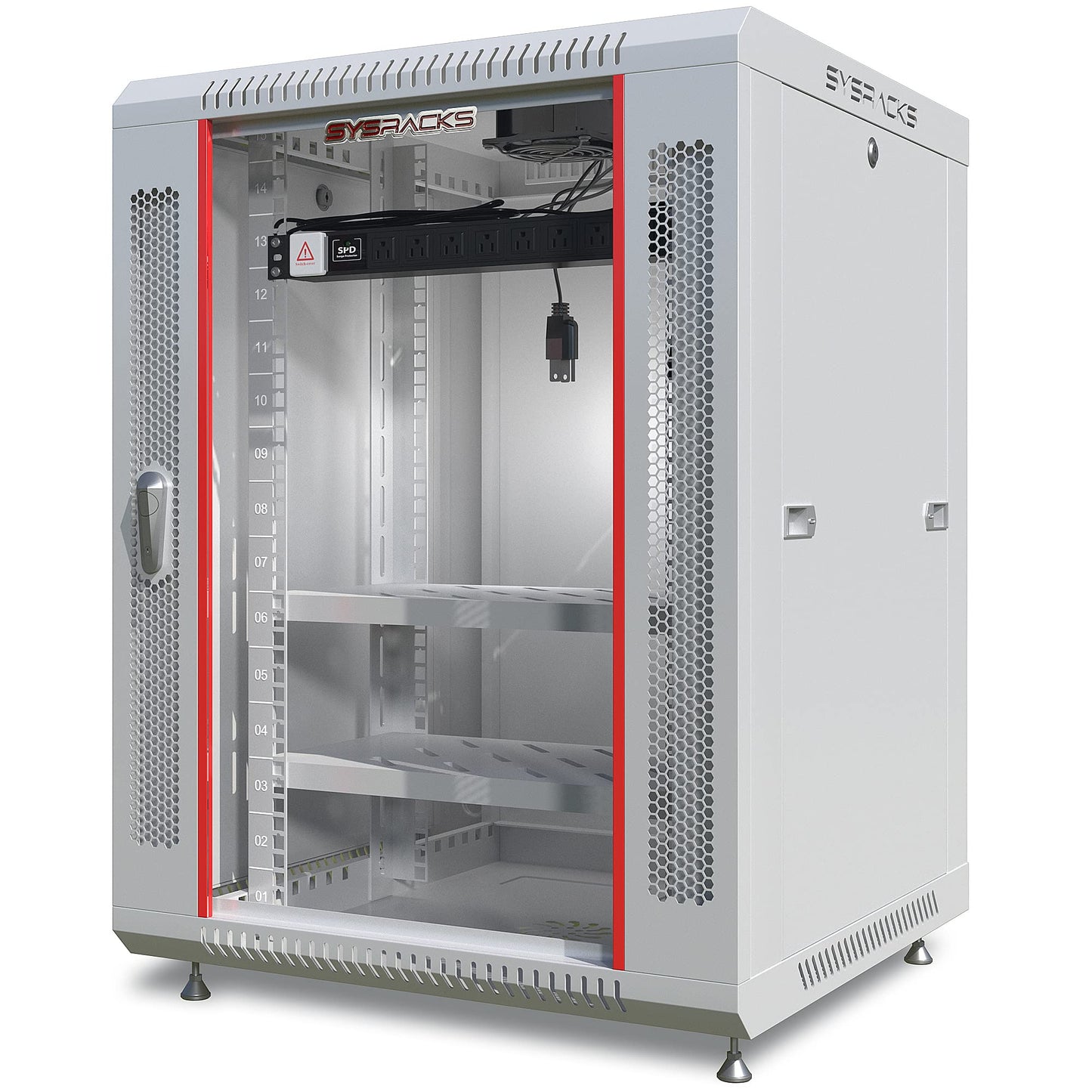 15U Wall Mount Server Rack Cabinet – 19" Network Rack Enclosure, 24" Deep Data Rack Cabinet with Fan, PDU & 2 Shelves for IT Equipment, Switches and Patch Panel