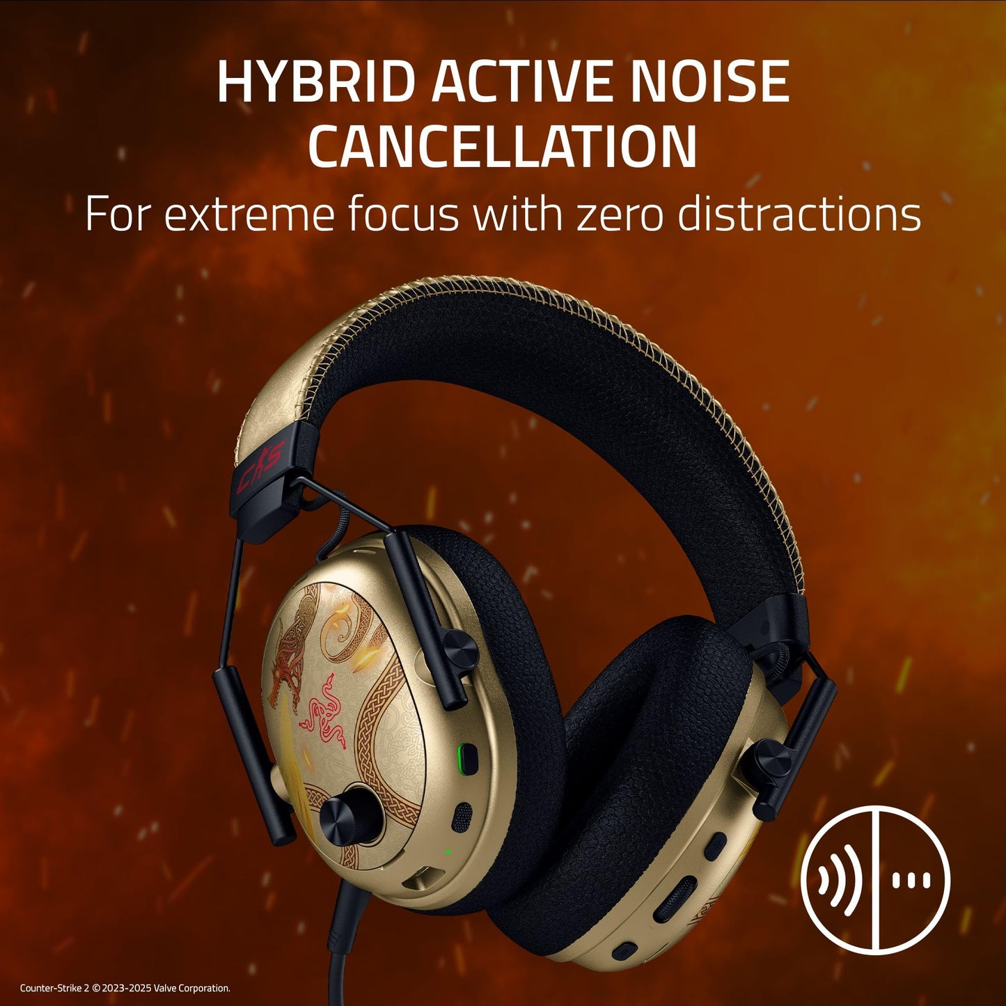 Razer BlackShark V3 Pro Wireless ANC Gaming Headset for PC: Full Band Mic - 50mm Drivers - 2.4 GHz, Bluetooth, USB, 3.5mm - Works with Mac, PS5, Nintendo Switch, Smartphone - 70 Hr Battery - Black
