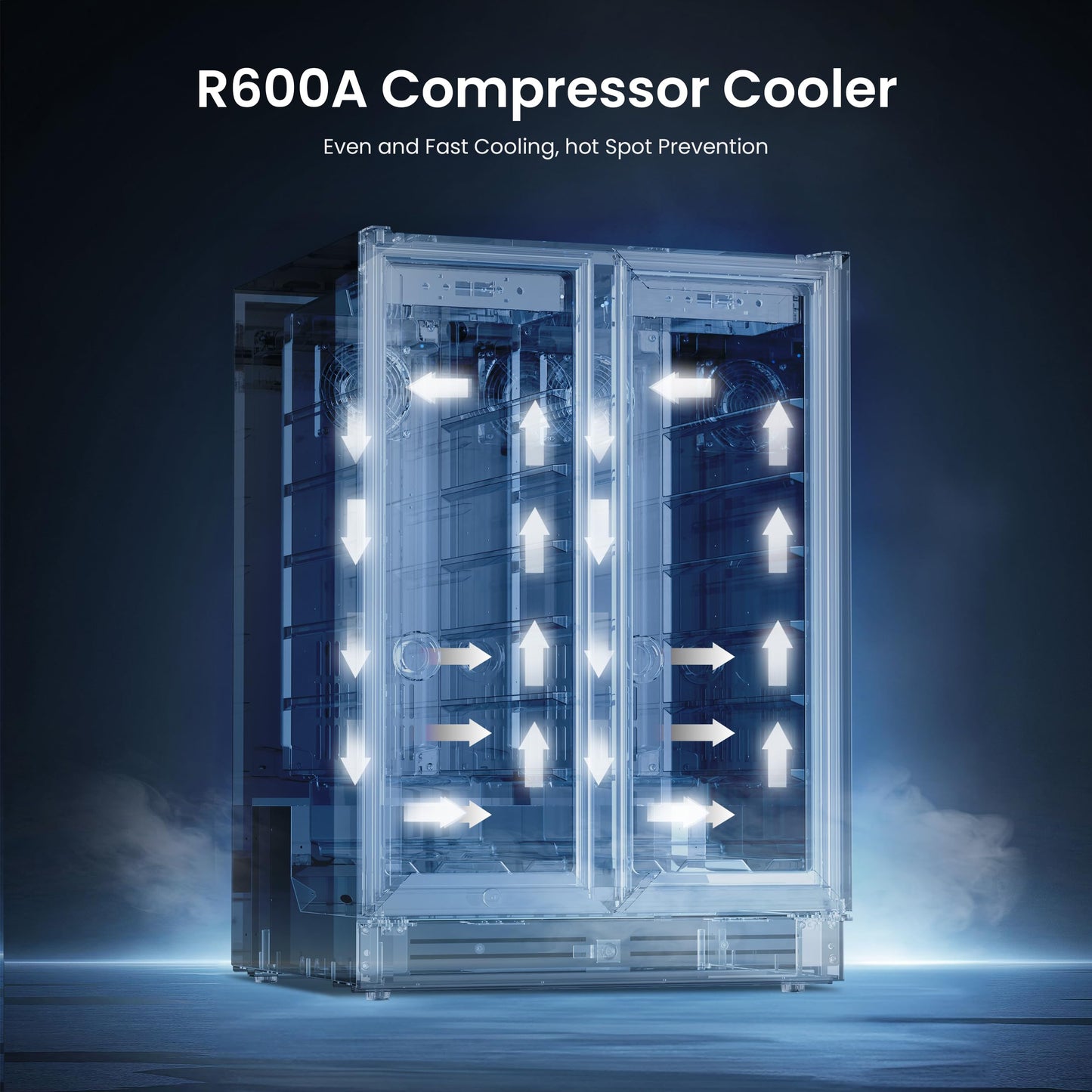 Yeego Commercial Refrigerators - 27.1 Cu.Ft 2 Glass Doors Commercial Beverage Refrigerator with LED Light & Adjustable Shelves, 32-50°F Commercial Cooler for Stores Bakery Bar Offices Restaurants