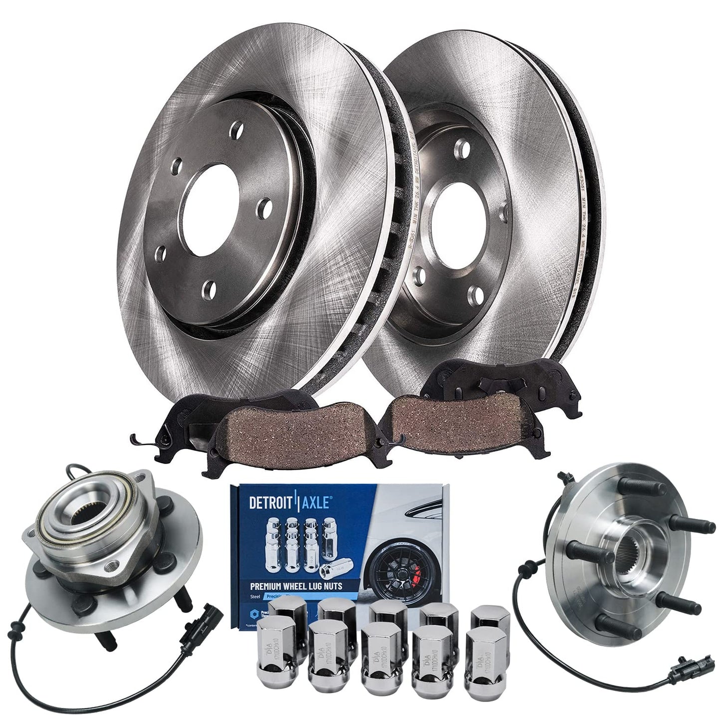 Detroit Axle - Brake Kit for 2013-2016 Kia Optima 2011-2015 Hyundai Sonata, Disc Brake Rotors Ceramic Brakes Pads Front and Rear 2014 Replacement