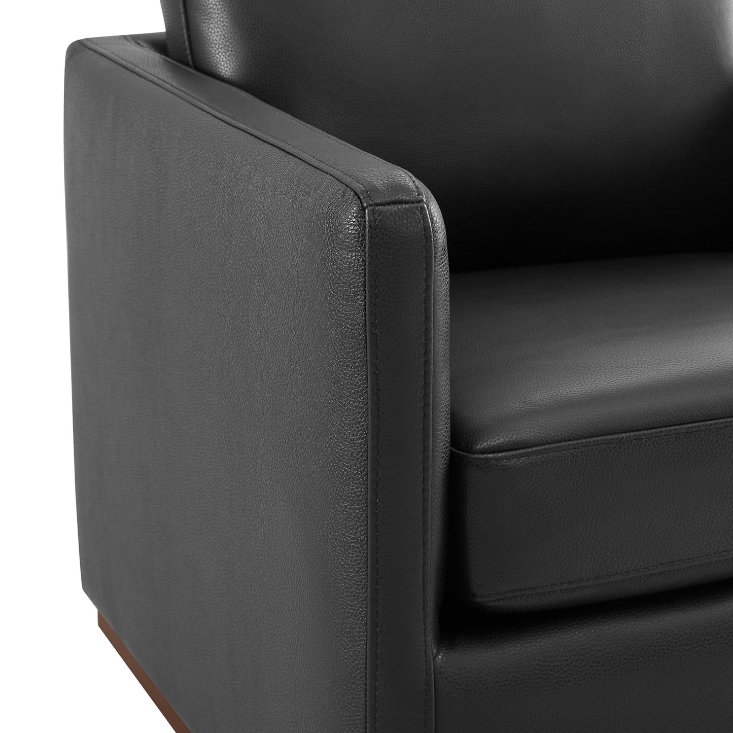 CHITA Genuine Leather Swivel Accent Chair, FSC Certified Mid Century Modern Arm Chair for Living Room and Bedroom, Fully Assembled, Saddle