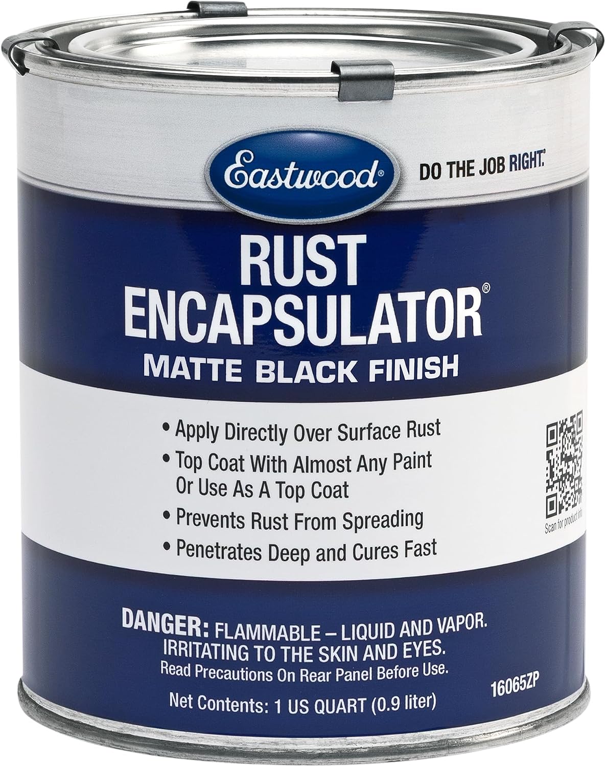 Eastwood Original Rust Encapsulator Durable UV Heat Resistance Rust Prevention Paint | Matte Black Quart | 1 Pack
