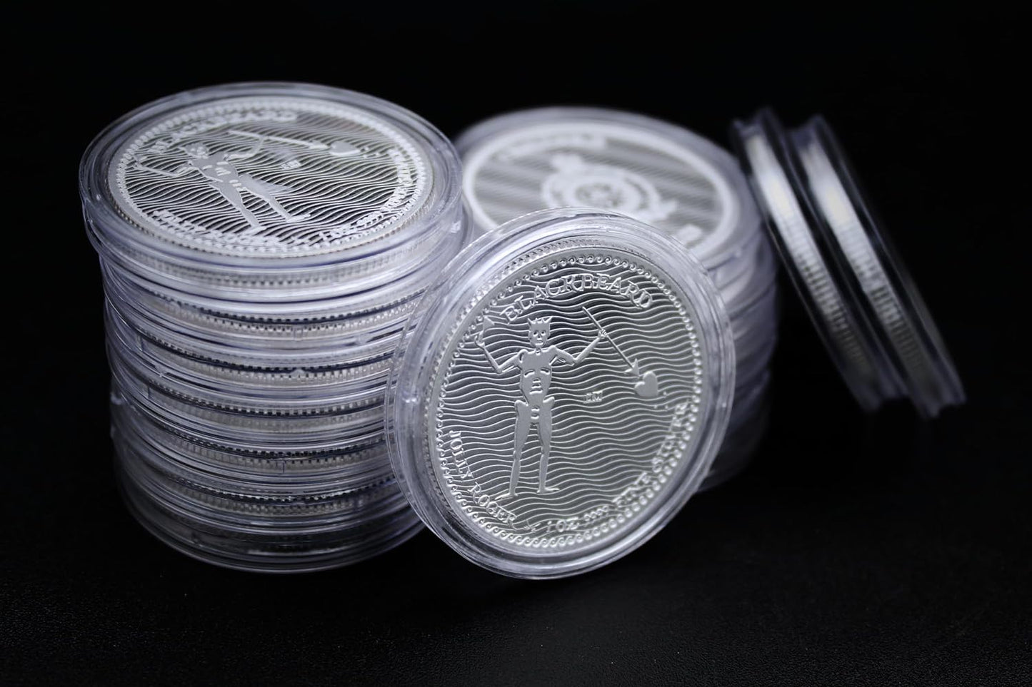 2023-1 oz Niue Silver Jolly Roger Series: Blackbeard Coin Brilliant Uncirculated (In Capsule) with Certificate of Authenticity $2 Seller BU