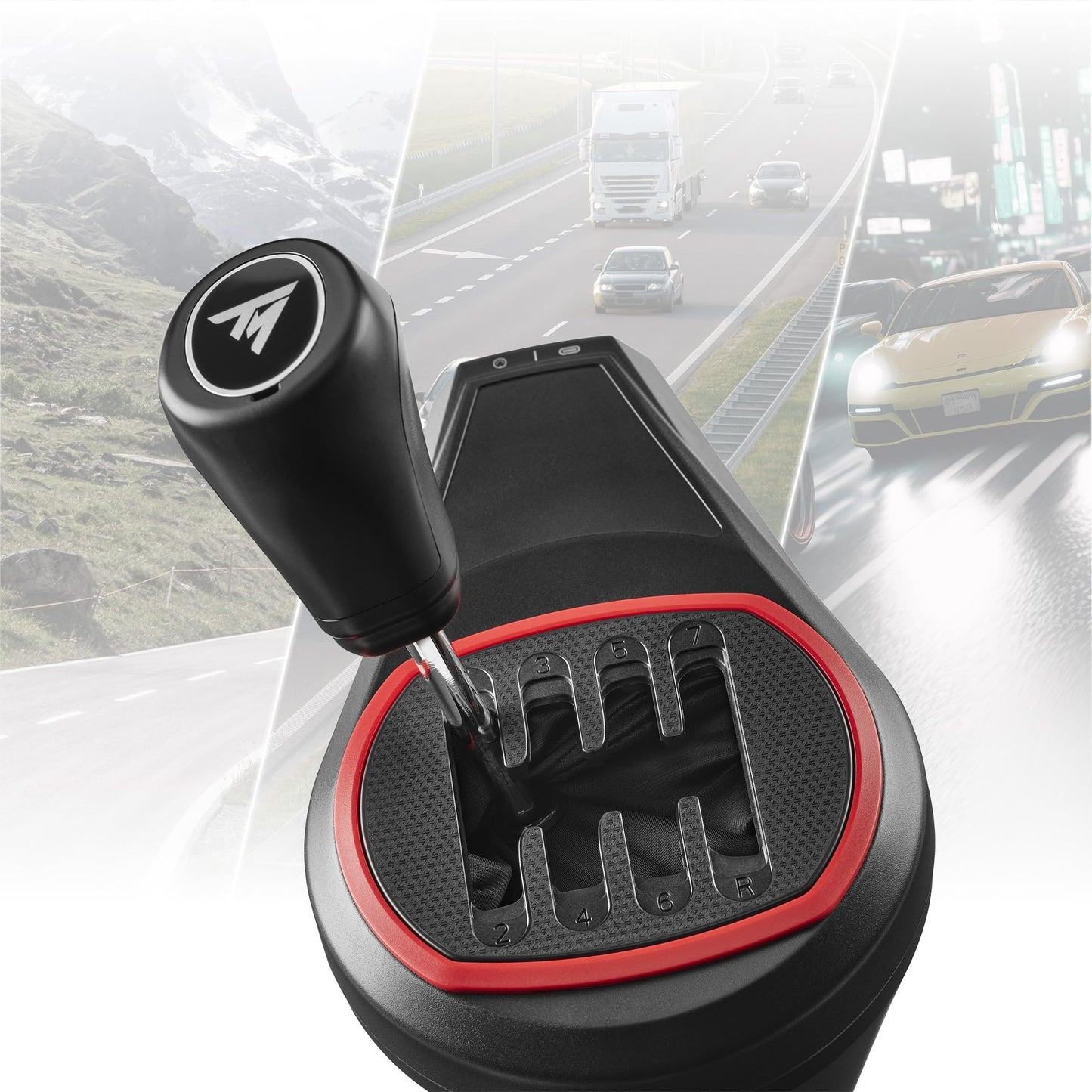 Thrustmaster T128 P Force Feedback Racing Wheel & Pedal Set - PS5 & PC | Magnetic paddle shifters, 900-degree rotation, hybrid drive, quick-attach desk clamp, for sim driving, farming & truck games