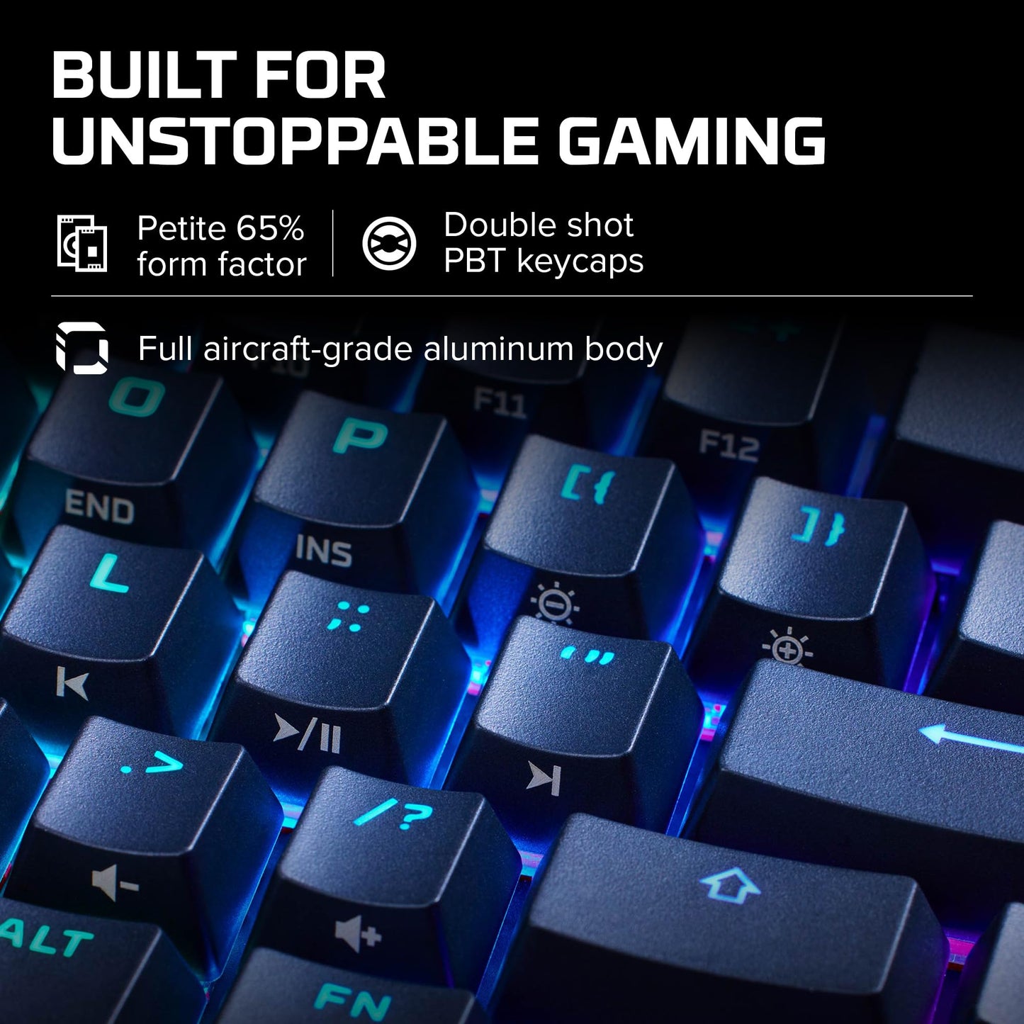 HyperX Alloy Origins 65 - Mechanical Gaming Keyboard – Compact 65% Form Factor - Linear Red Switch - Double Shot PBT Keycaps - RGB LED Backlit - NGENUITY Software Compatible,Black
