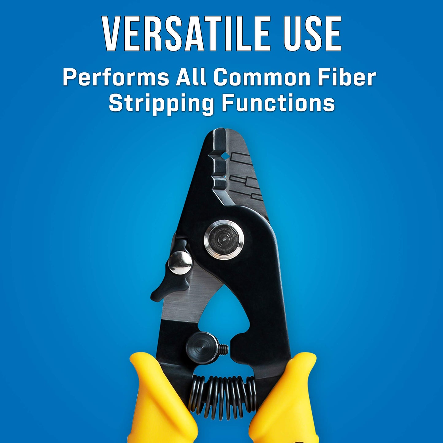 Jonard Tools JIC-375 Three Hole Fiber Optic Stripper – Strips 1.6-3.0mm Jacket, 600-900μm Buffer, 250μm Coating, Precision Tool with Angled Jaw and Safety Lock