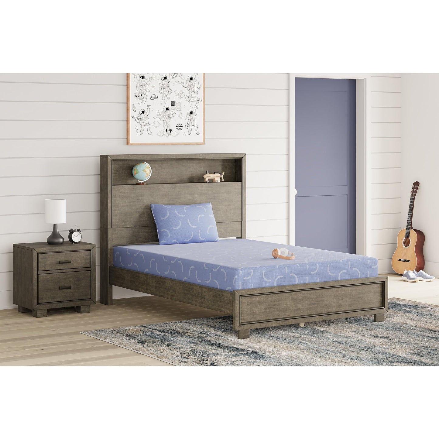 Signature Design by Ashley Queen Size Chime 10 Inch Medium Firm Memory Foam Mattress with Green Tea & Charcoal Gel for Pressure Relief, Fiberglass Free, Mattress In A Box