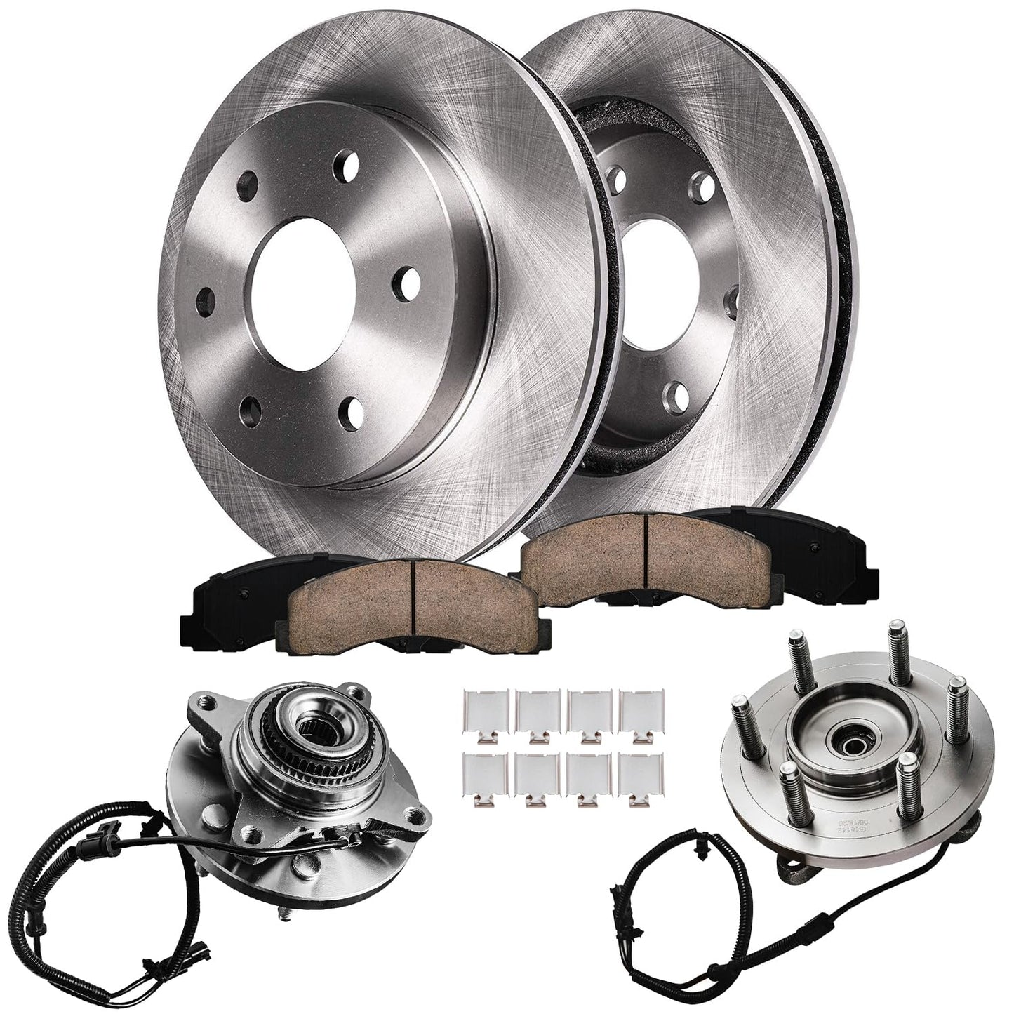 Detroit Axle - Kit de freno trasero para Dodge Grand Caravan Journey Chrysler Town & Country Frenos de repuesto Rotores y pastillas de freno de cerámica: Rotor de 12.91 pulgadas